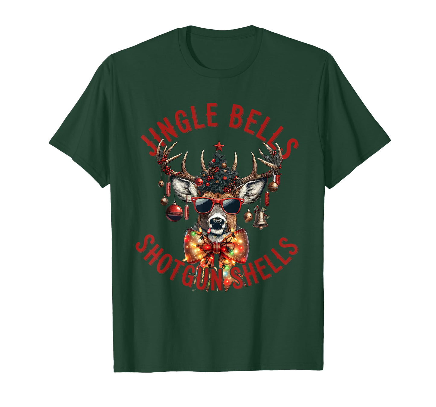 Jingle Bells Shotgun Shells, Christmas Deer hunt Hunting T-Shirt