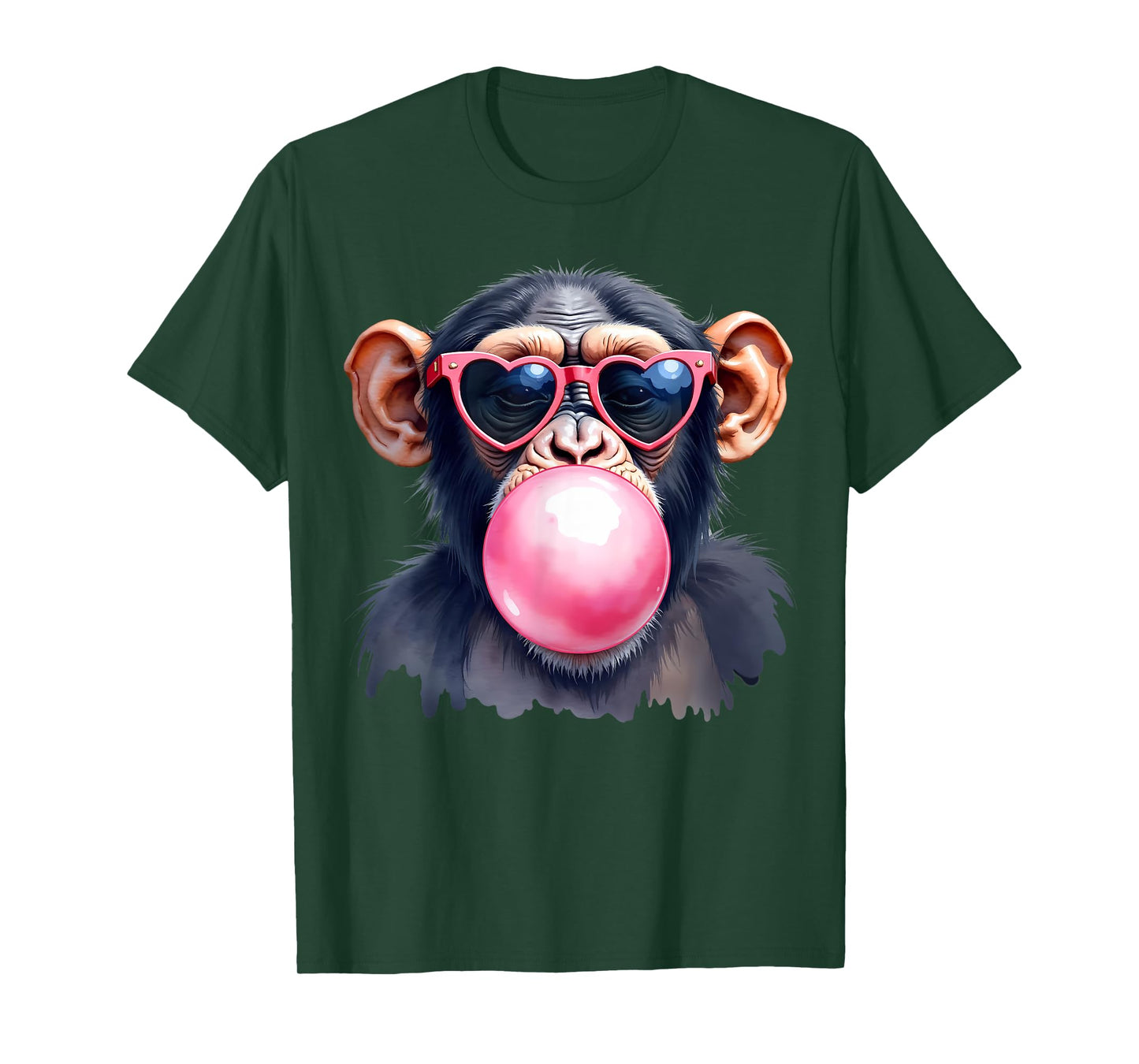 Chimpanzee Blowing Bubble Chimp Monkey Ape Animal Lover T-Shirt