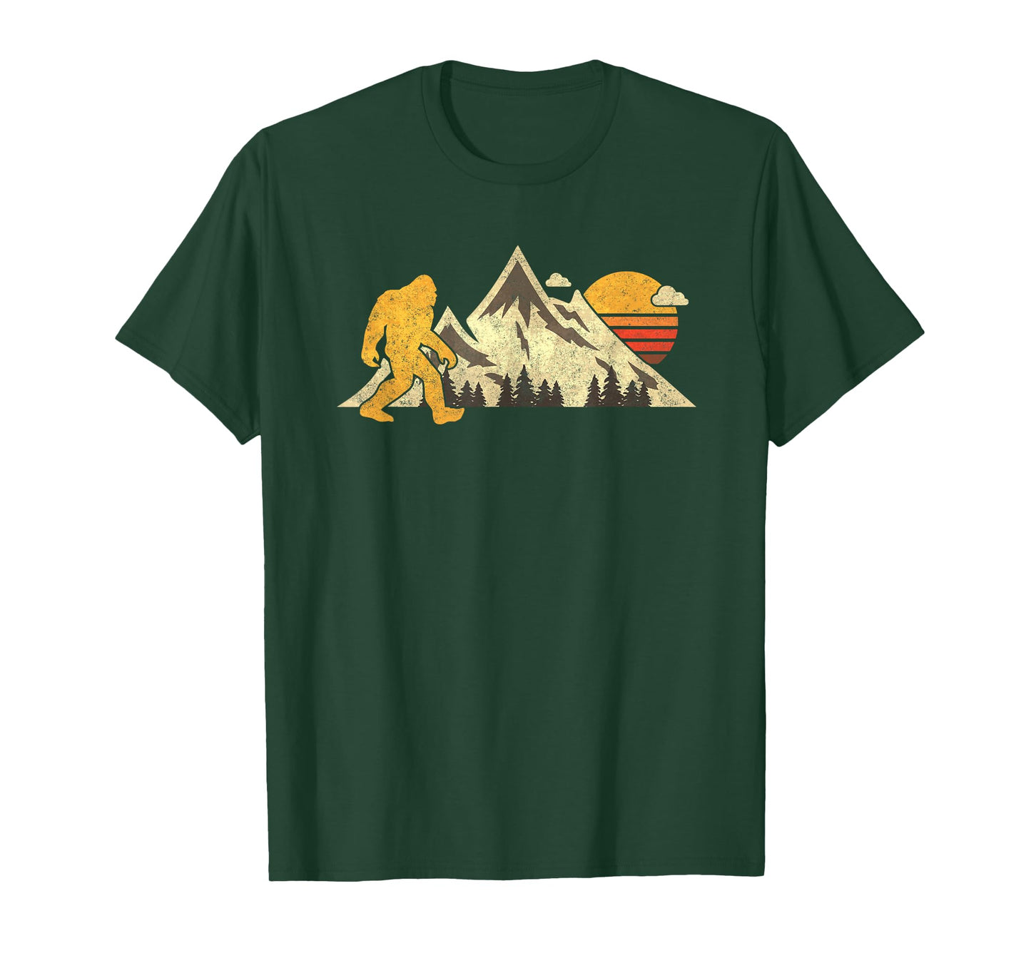 Bigfoot Vintage Mountain Sun Sasquatch Camping Hiking T-Shirt