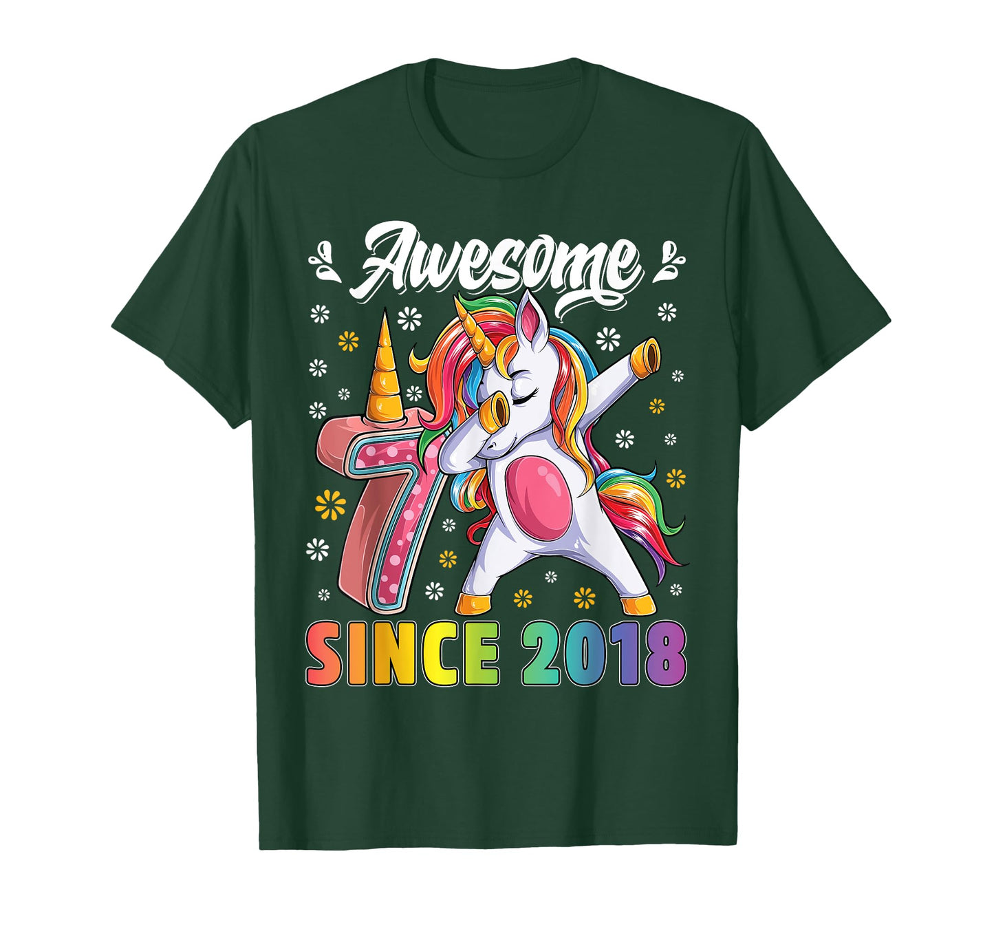 birthday girl shirt 7 years old unicorn 7th bday Girls party T-Shirt