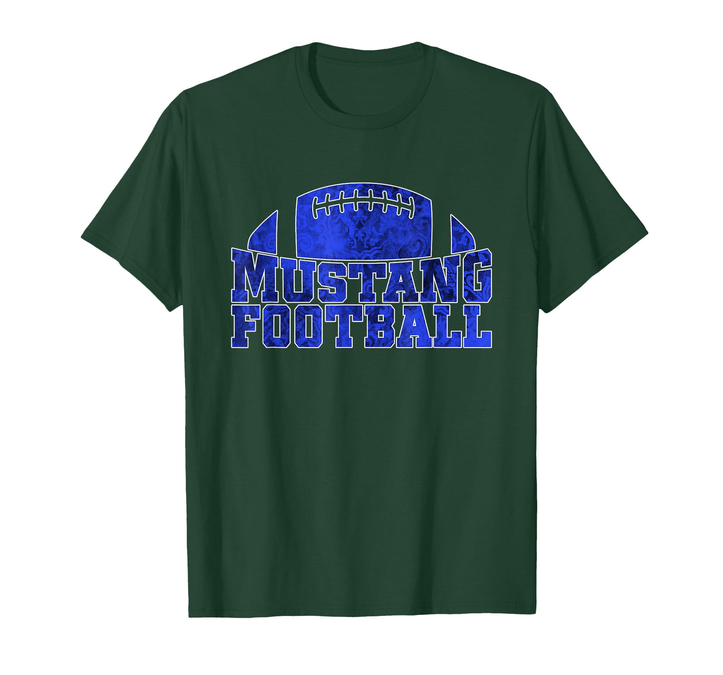 Friendswood Mustangs Football Pattern Royal T-Shirt