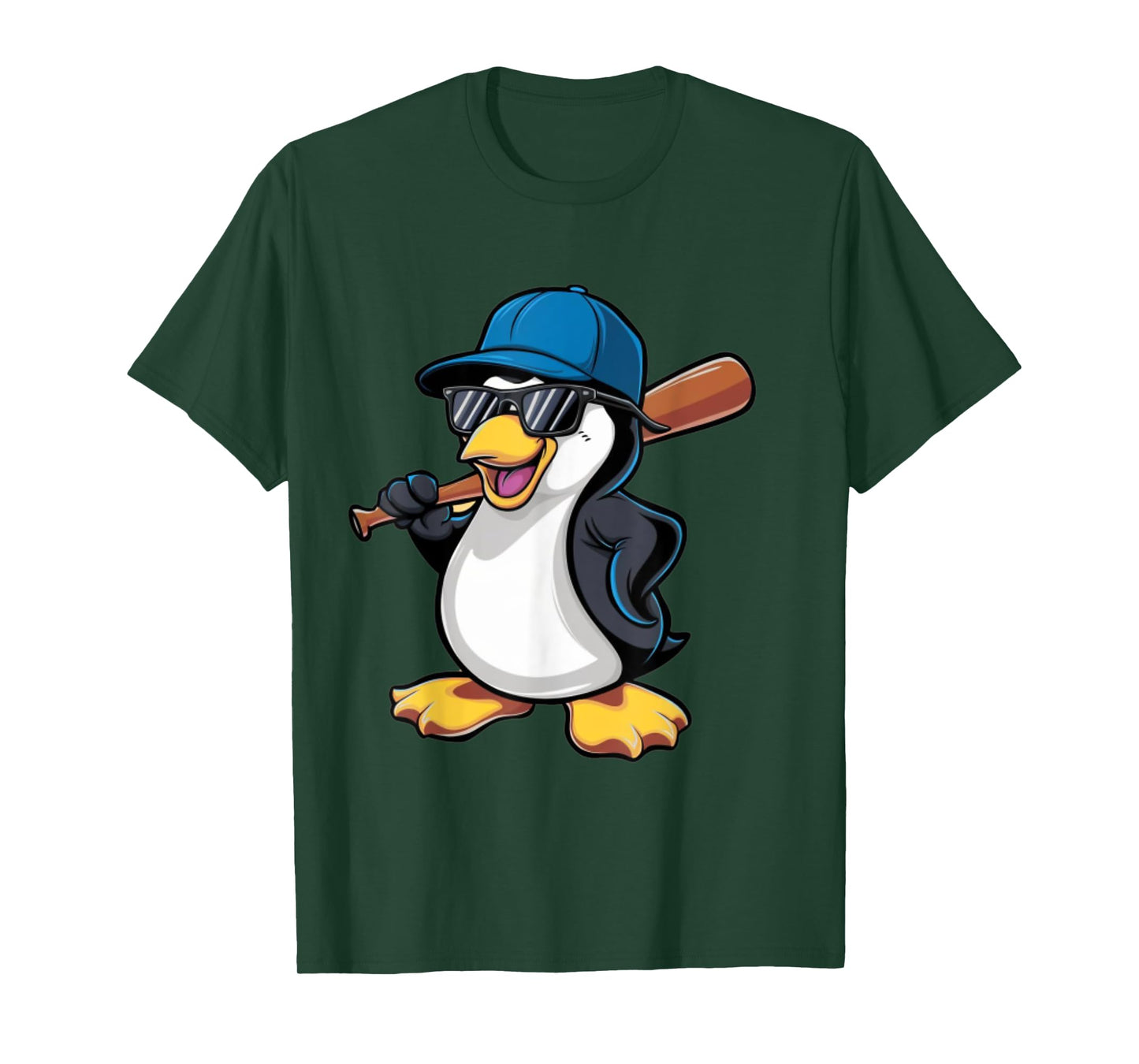 Penguin Baseball Panda Playing Baseball Penguin T-Shirt