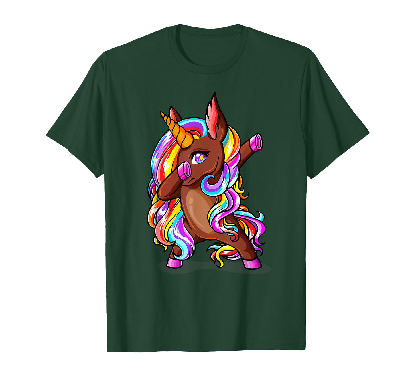 Dabbing Brown Skin Unicorn African American Woman Girl Gifts T-Shirt