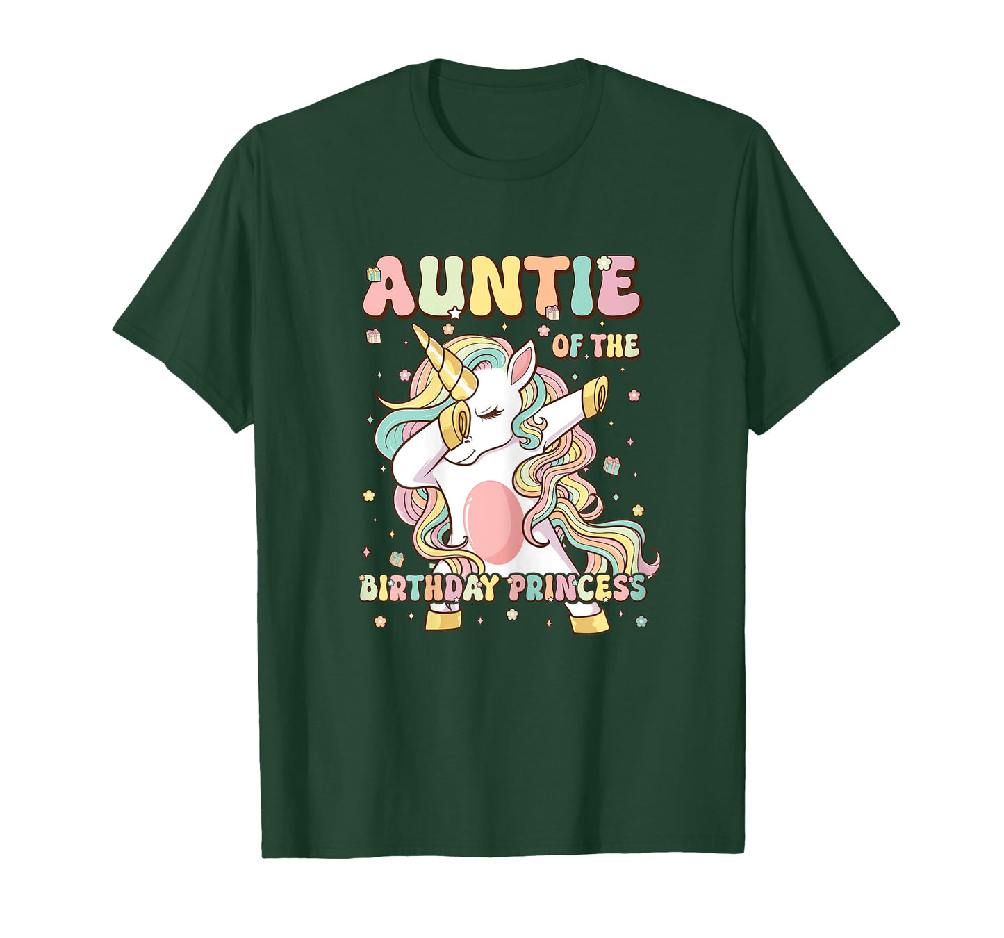 Auntie Of The Birthday Princess Unicorn Birthday Girl T-Shirt