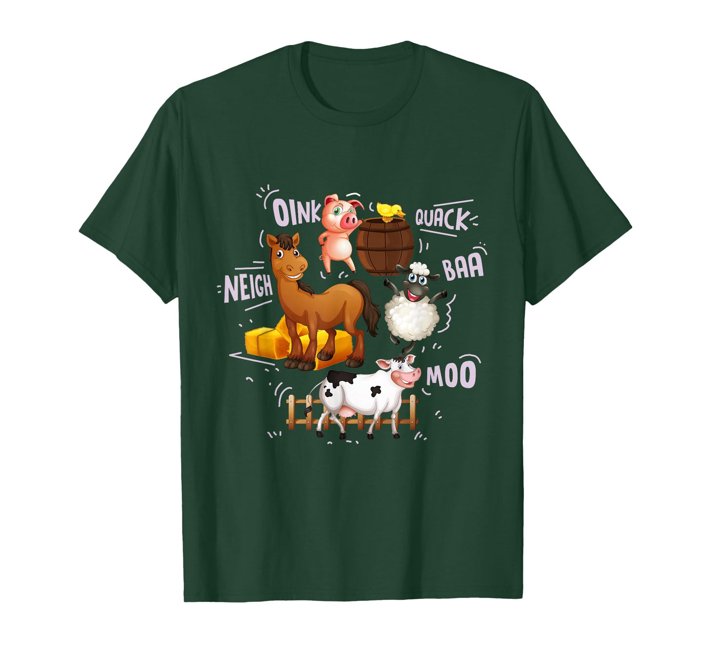 Cute Farm Animals With Sounds T-Shirt