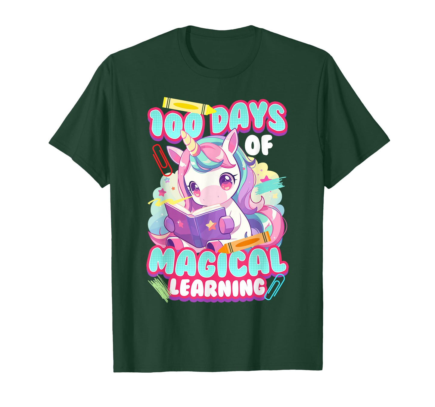 100 Days of School Unicorn Girls 100 Magical Days Girls T-Shirt