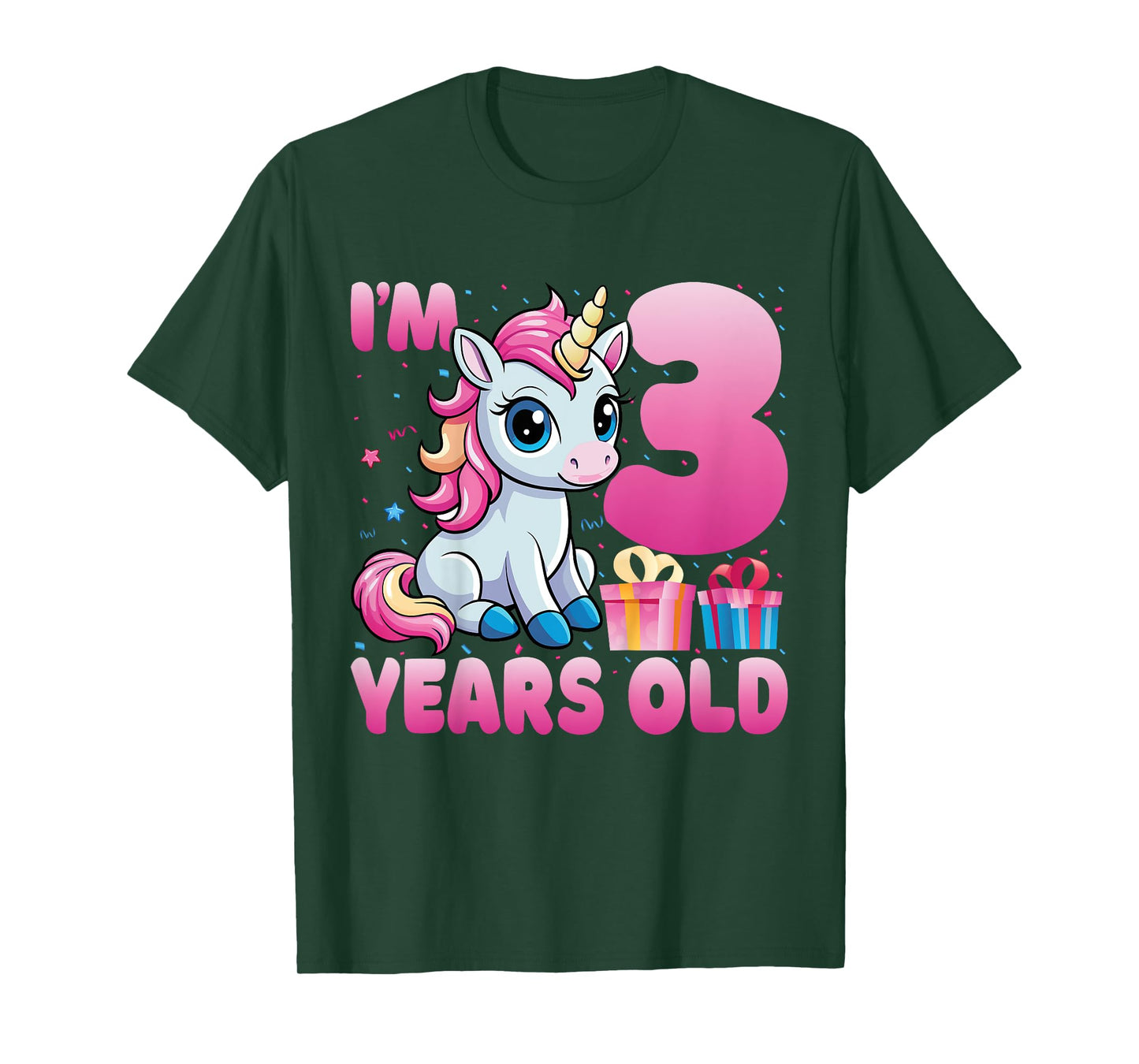 I'm 3 Years Old Unicorn 3rd Birthday Party Kids T-Shirt