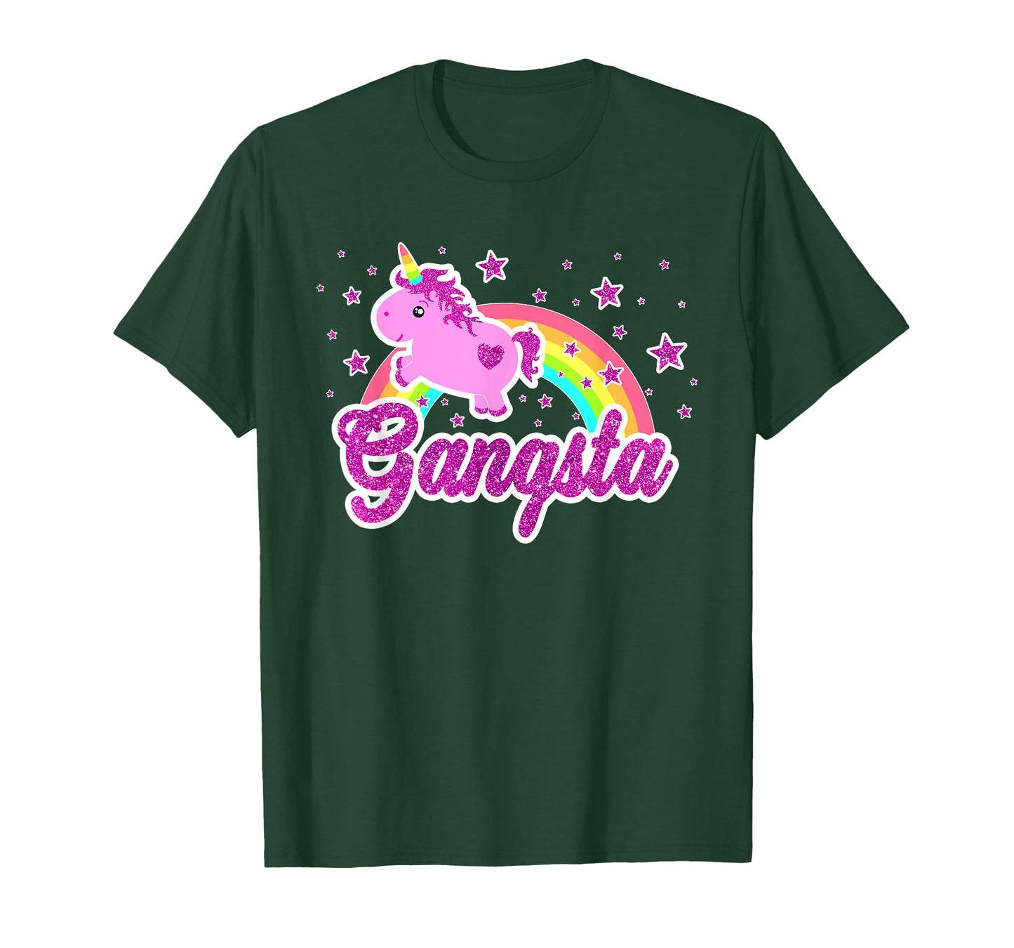 Funny Ironic Cool Unicorn Gangsta Music Tee Festival Shirt T-Shirt