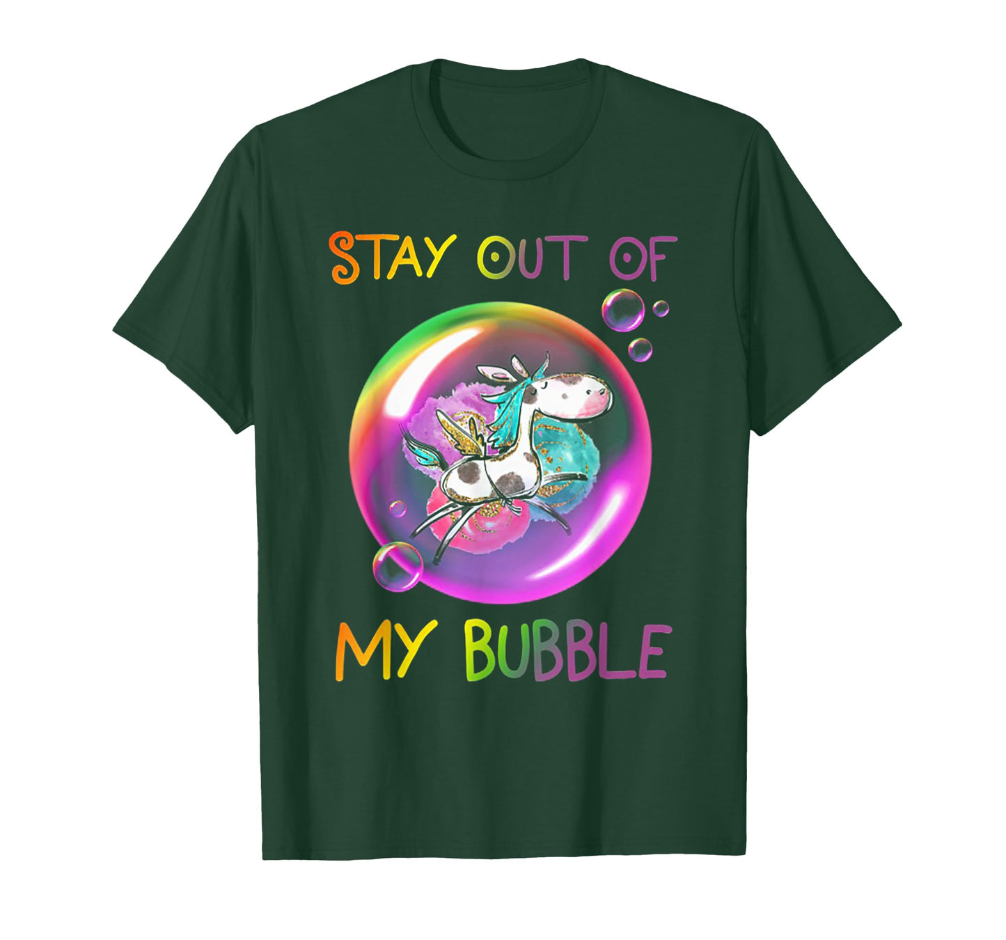 Stay Out Of My Bubble Funny Unicorn T-Shirt