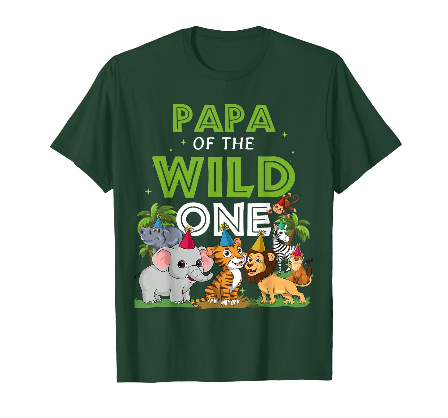 Papa of the Wild One Zoo Birthday Safari Jungle Animal T-Shirt