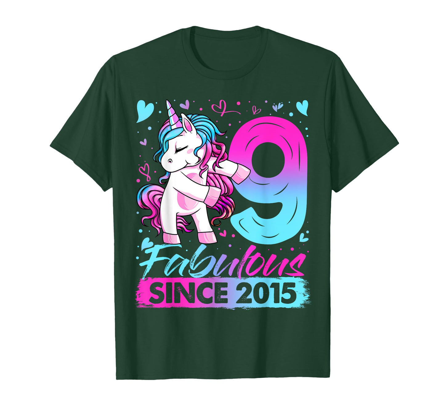 9 Years Old Flossing Unicorn Gifts 9th Birthday Girl Party T-Shirt