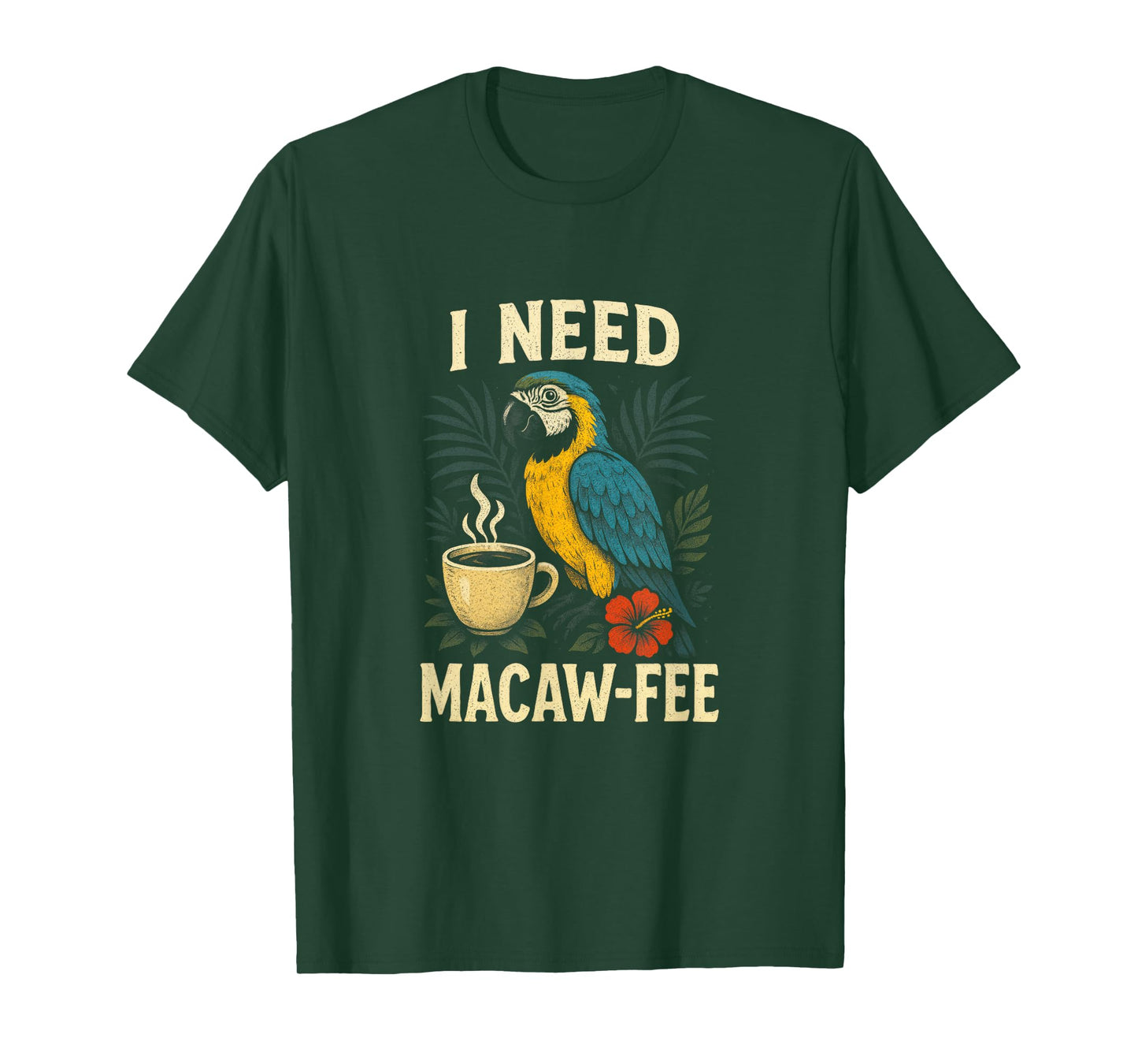 Funny Parrot Macaw Coffee Parrots Bird Lover T-Shirt