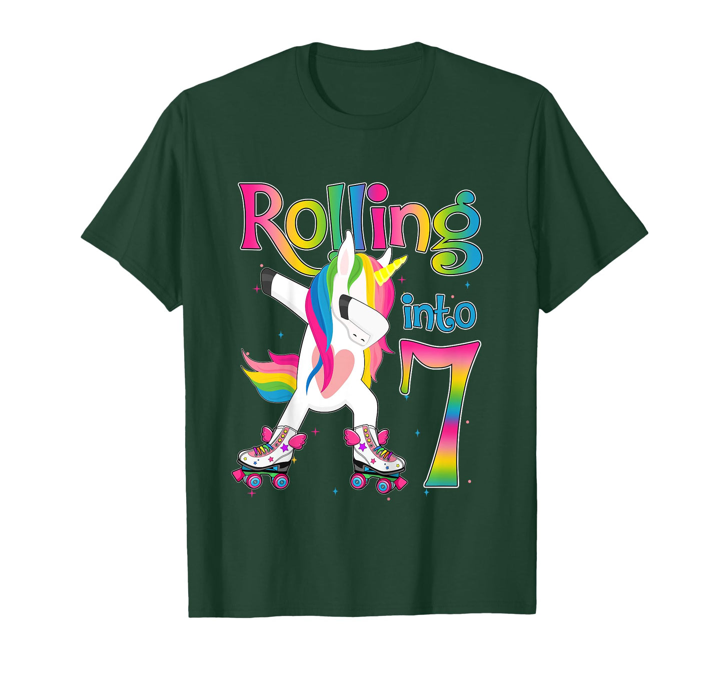 Rolling Into 7 years Let's Roll I'm Turning 7 Roller Skate T-Shirt