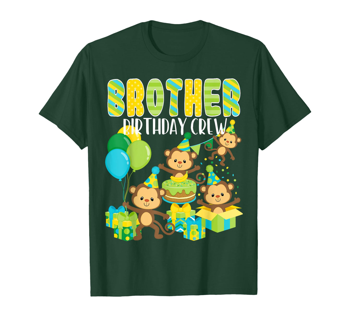 Birthday Party Monkey Brother Birthday Crew Family Matching T-Shirt