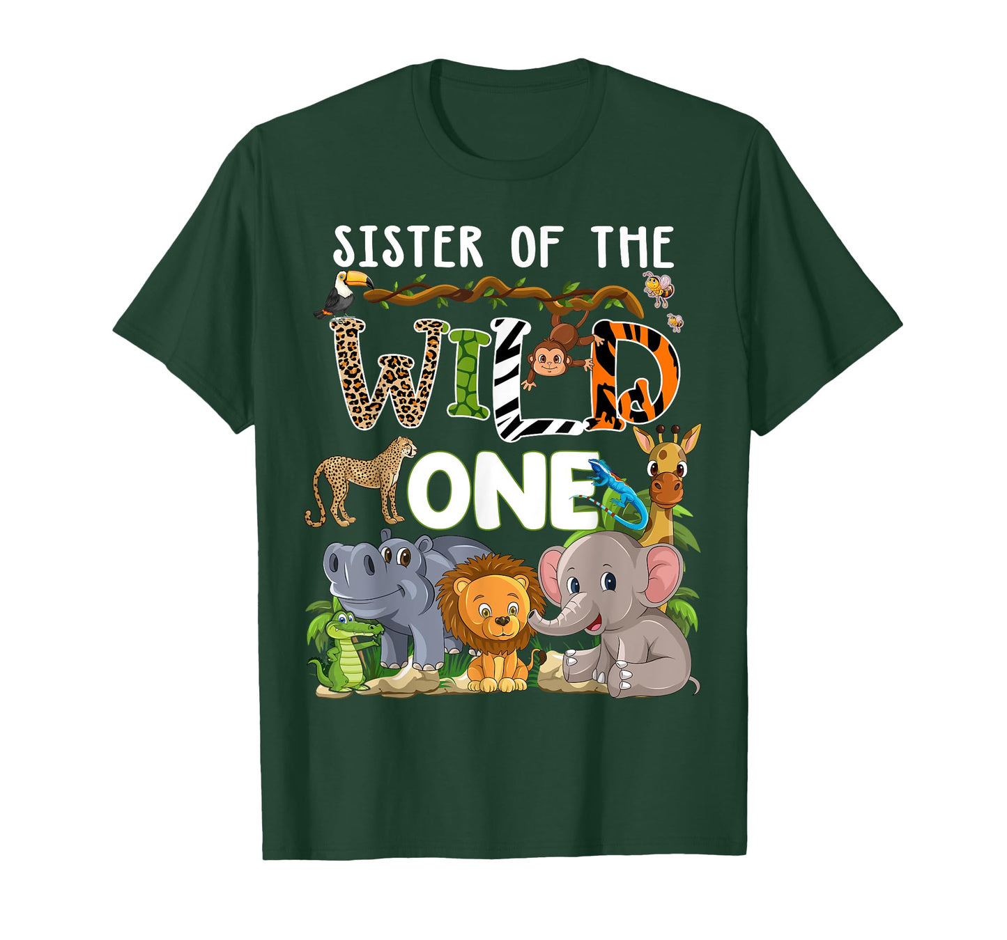 Sister Of The Wild One Zoo Theme Birthday Safari Jungle T-Shirt
