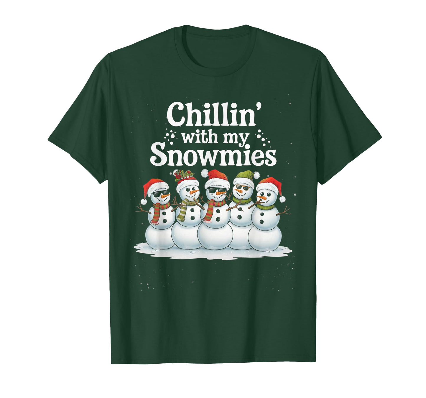 Snowman Christmas Chillin With My Snowmies Kids Boys Girls T-Shirt