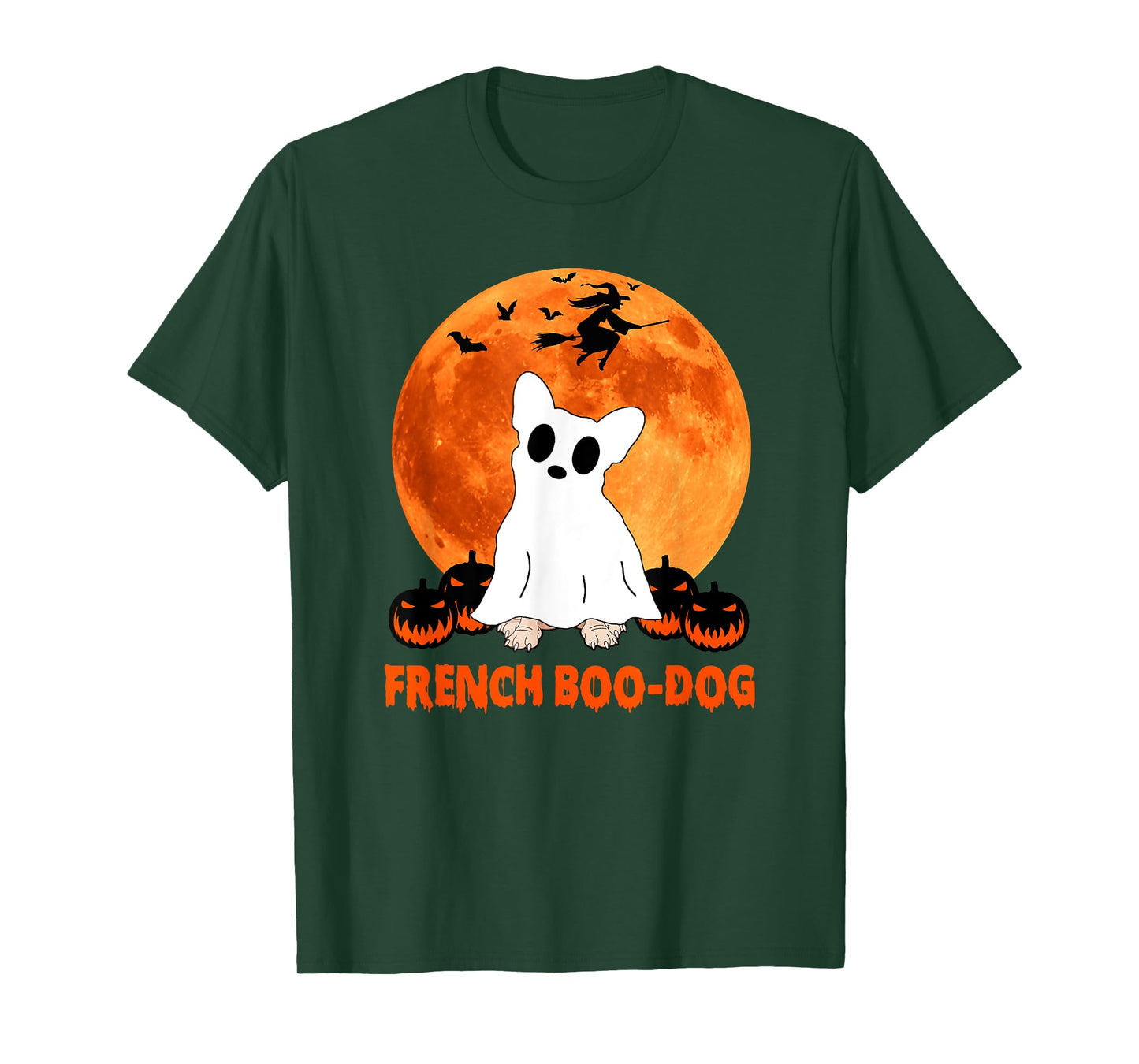 French Boo-Dog Funny French Bulldog Halloween Men Women Kids T-Shirt