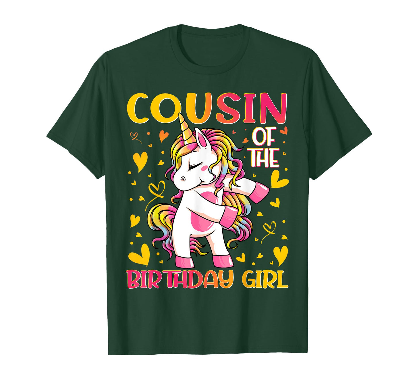 Cousin of the Birthday Girl Flossing Unicorn Cousin Gifts T-Shirt