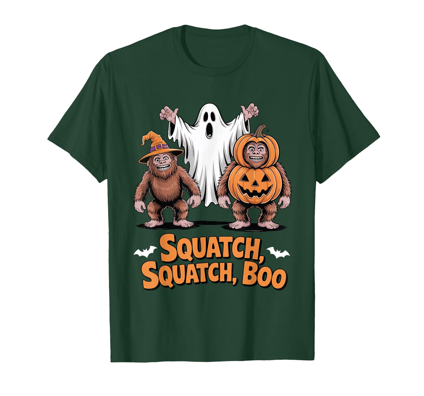 Bigfoot Ghost Halloween Boo Costume Funny Squatch Pumpkin T-Shirt