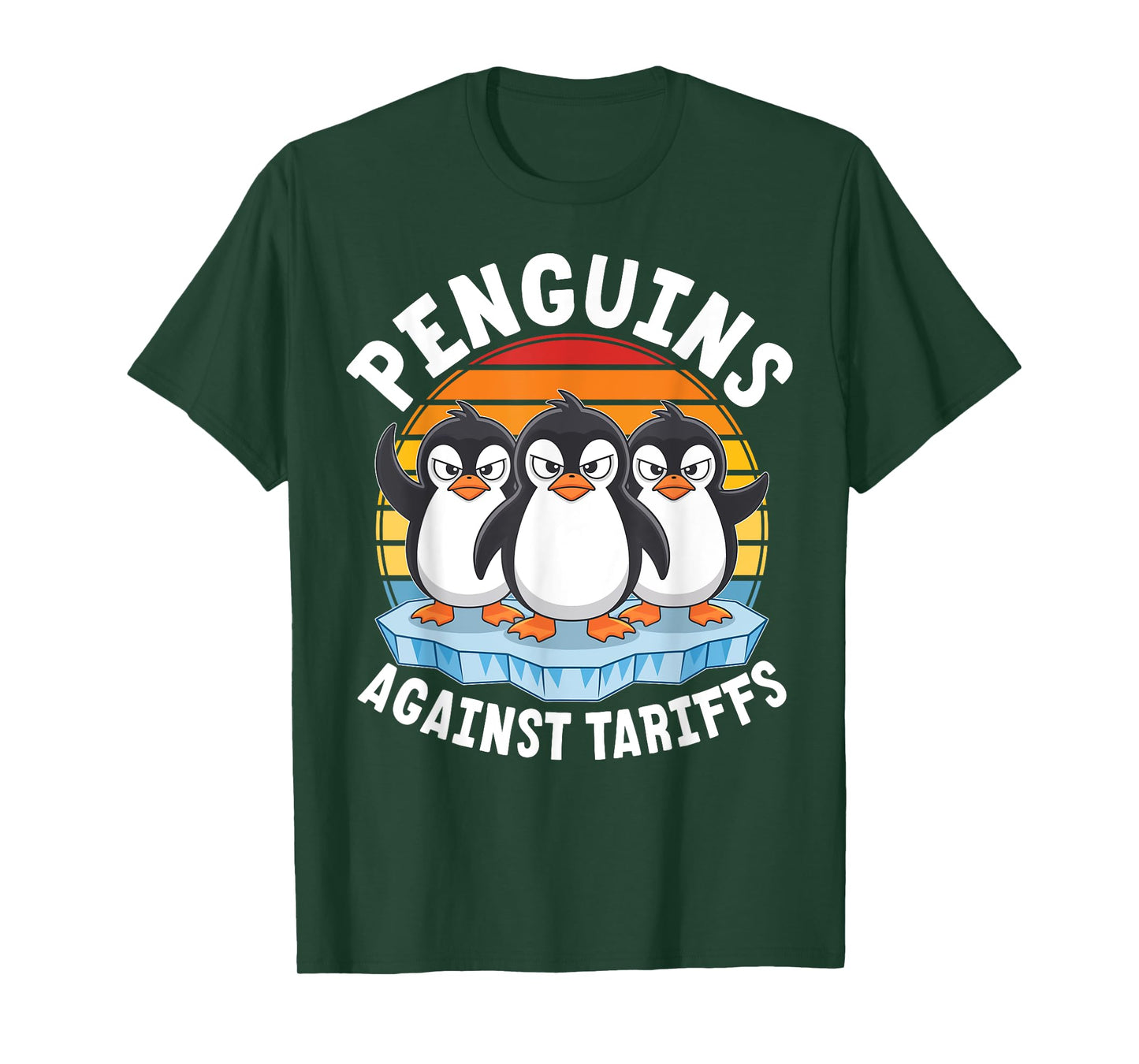 Penguins Against Tariffs Funny Penguin Meme Anti Tariffs T-Shirt