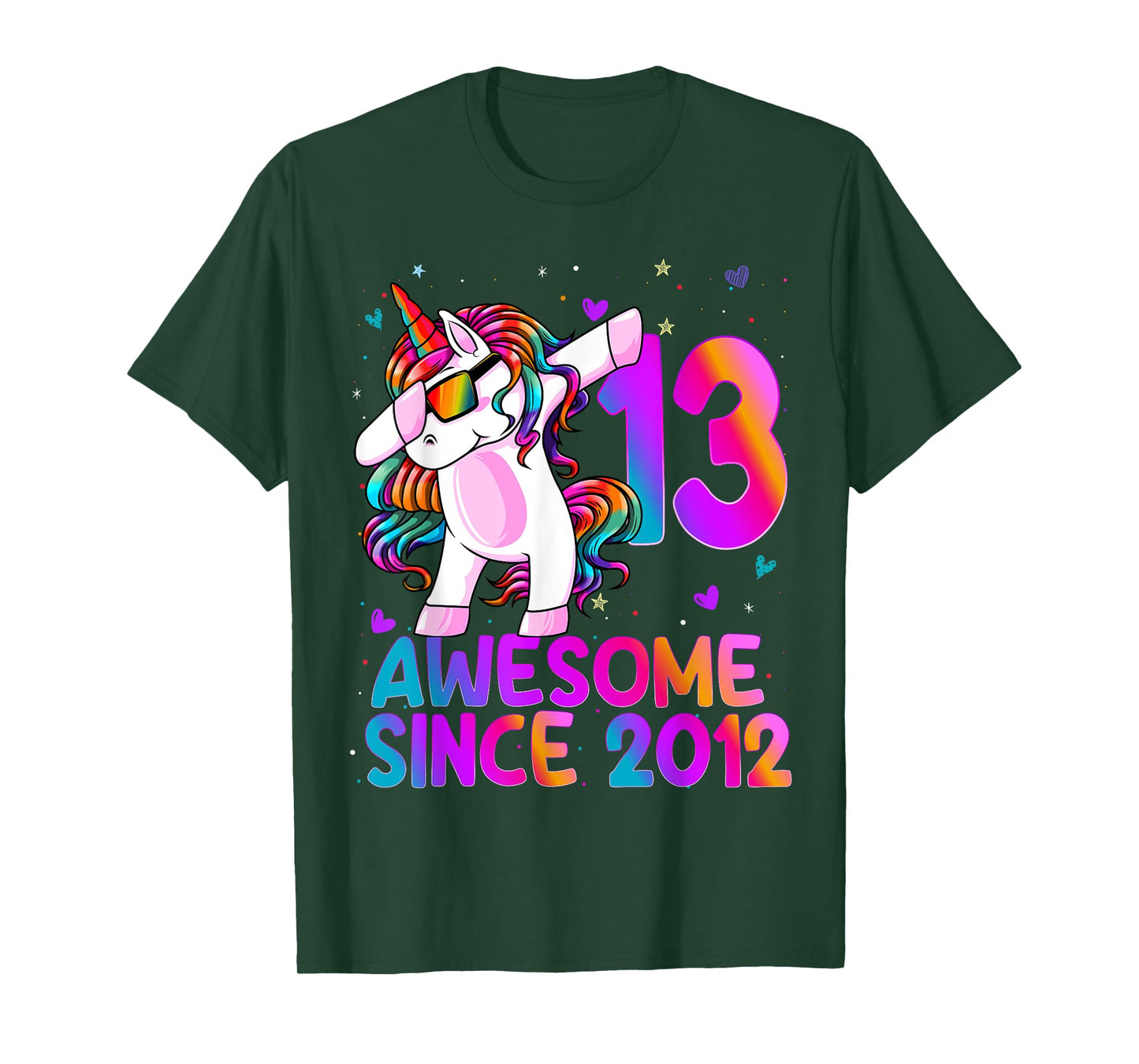 Dabbing Unicorn 13 Year Old 13th Birthday Girl Unicorn Party T-Shirt