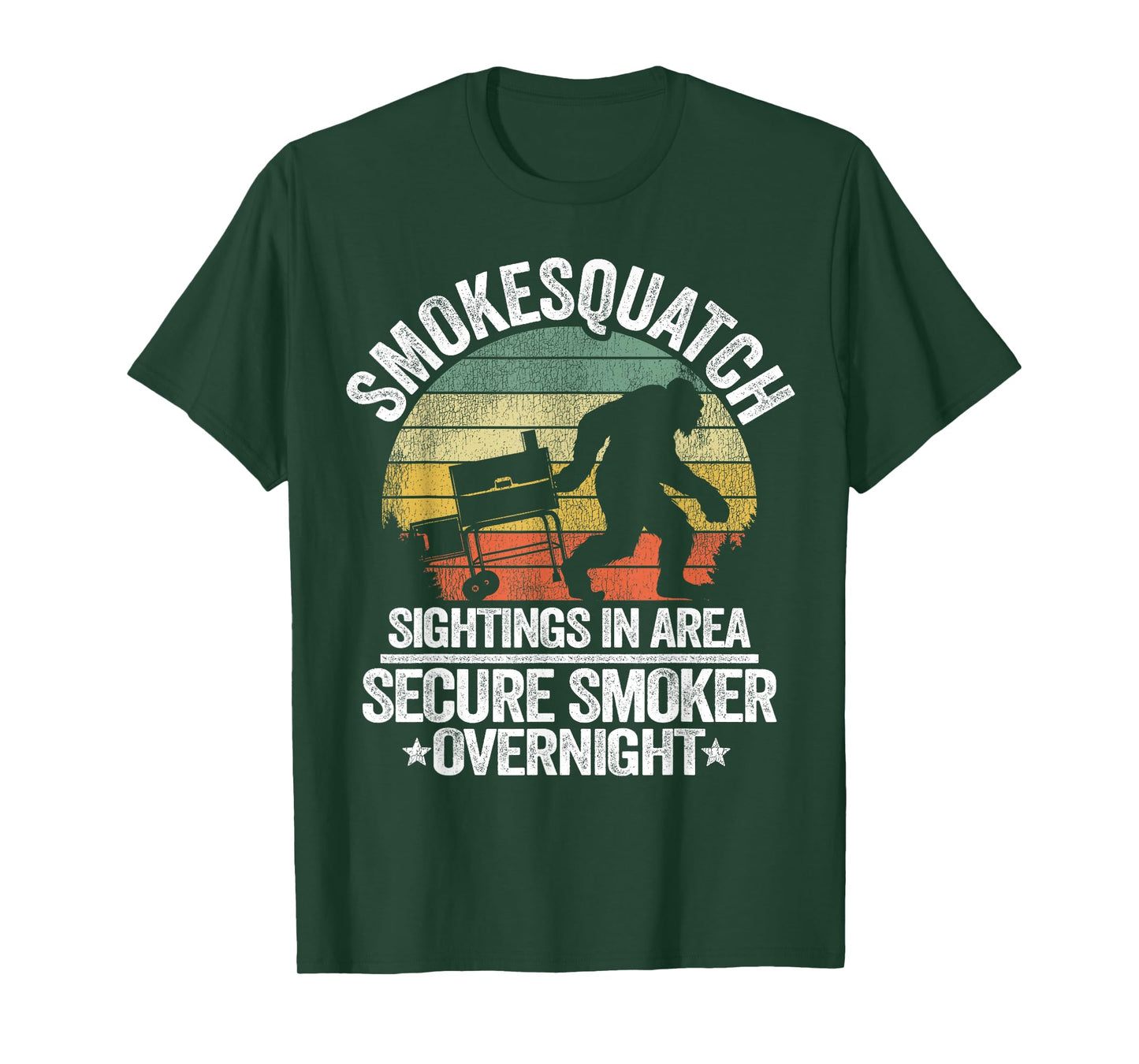 Smokesquatch Sasquatch Smoking Meat Grill Funny Bigfoot T-Shirt