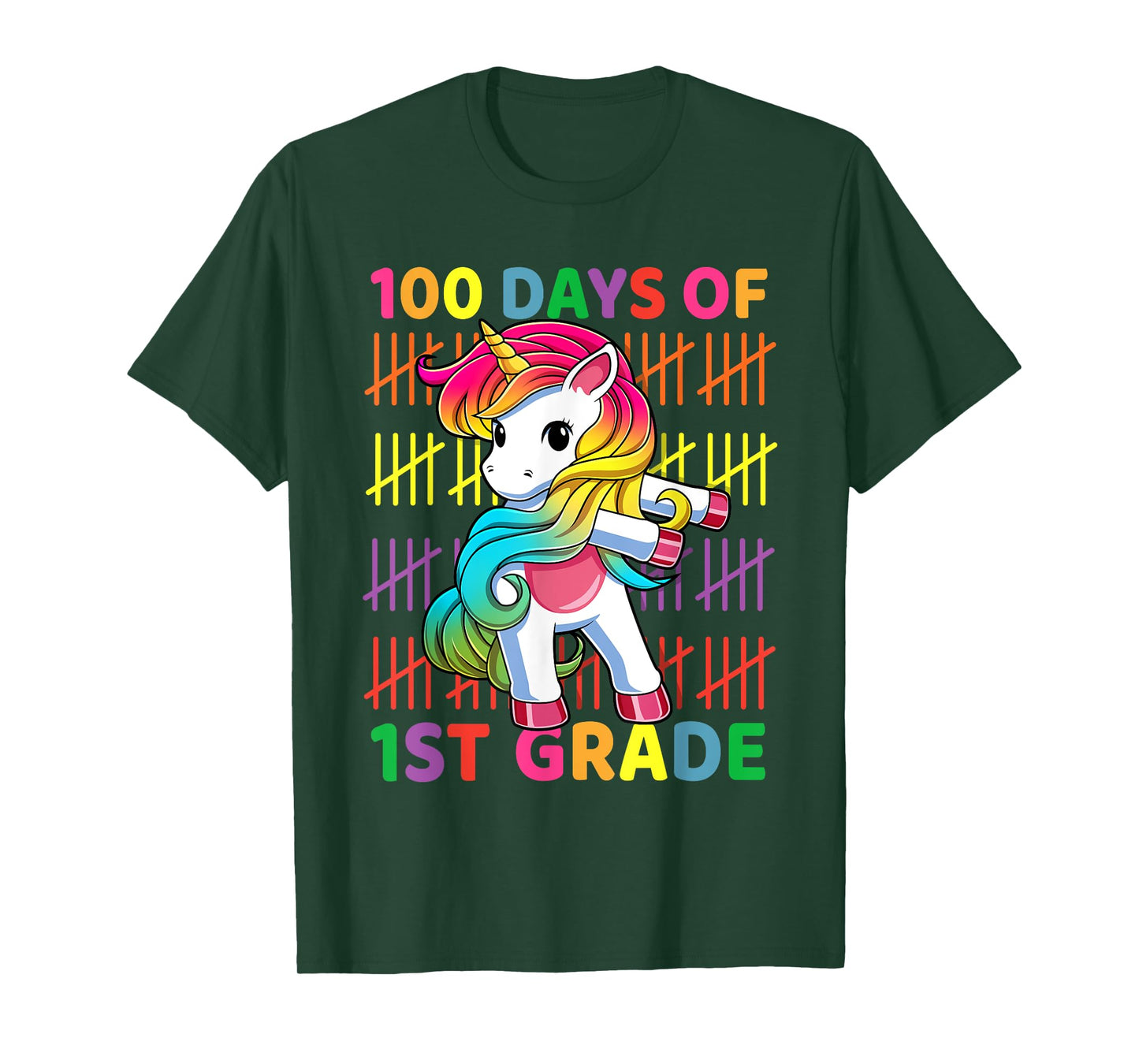 100 Days of 1st Grade Unicorn Flossing 100th Day Of School T-Shirt