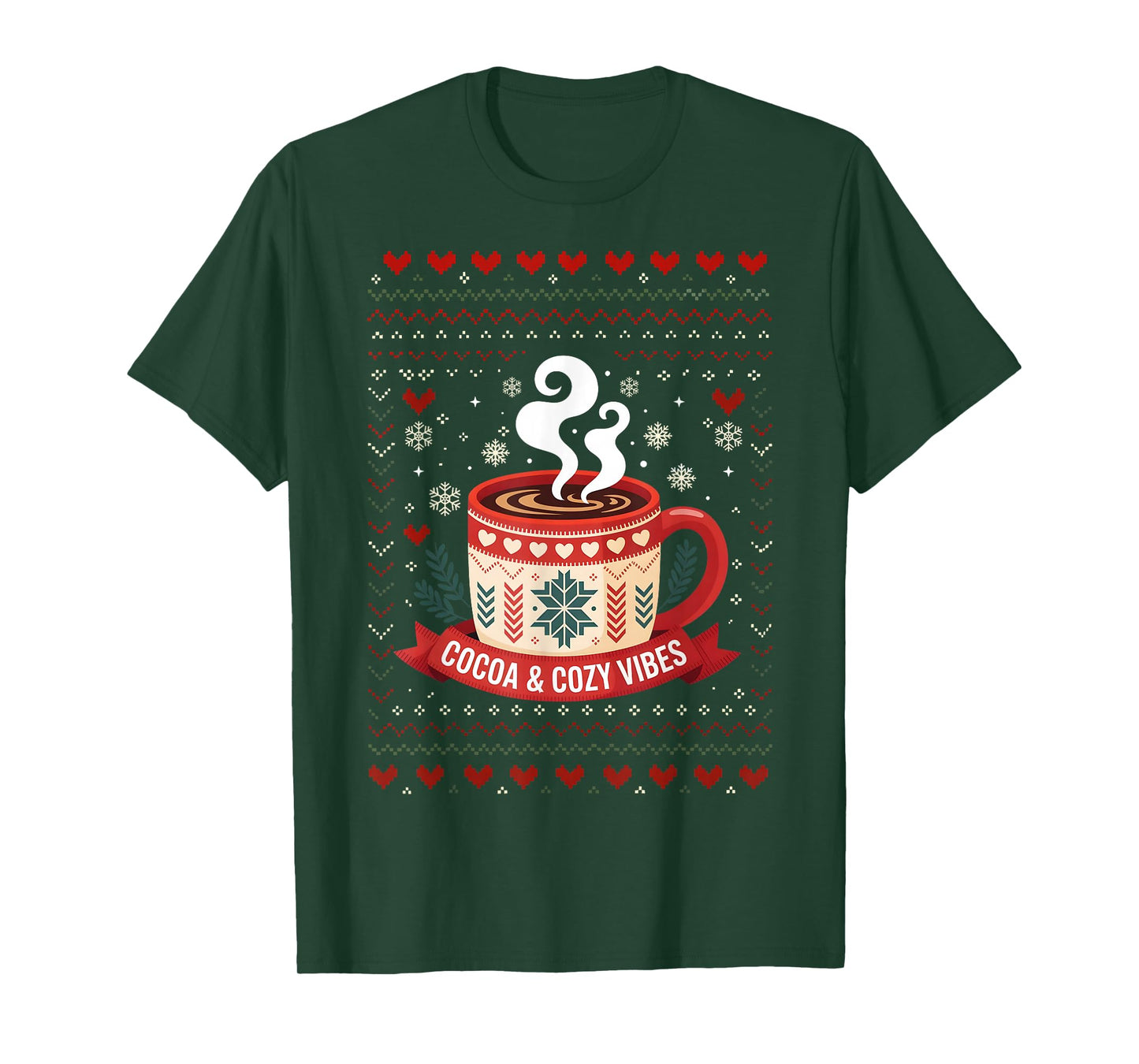 Cocoa Cozy Vibes Snowflake Fall Hot Chocolate Christmas Xmas T-Shirt
