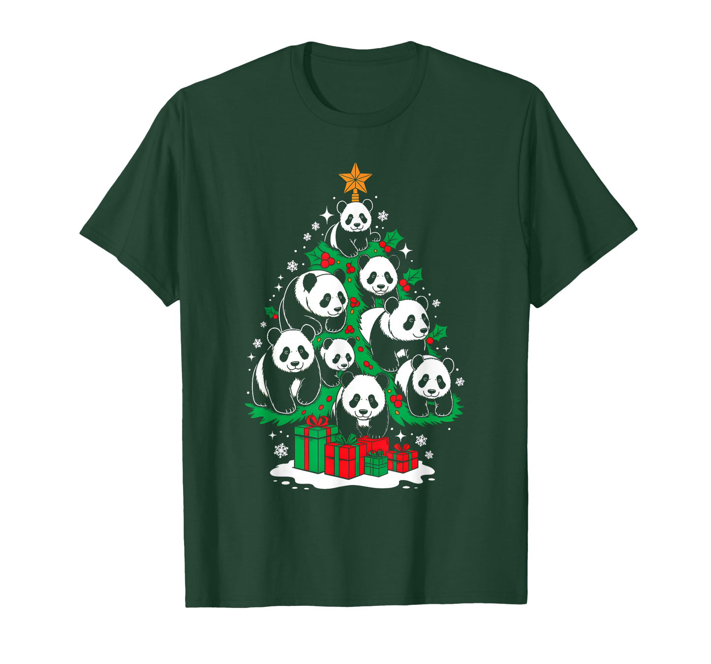 Panda Tree Christmas Panda Lover Xmas Squad Men Women Kids T-Shirt
