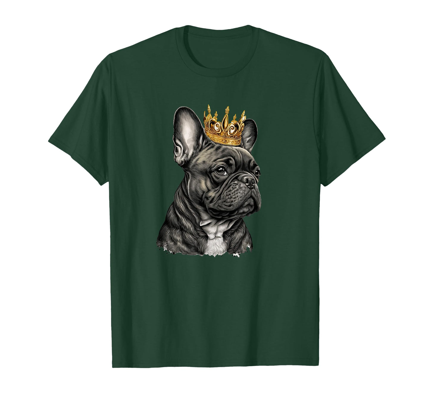 Funny French Bulldog Frenchie with a Golden Crown T-Shirt