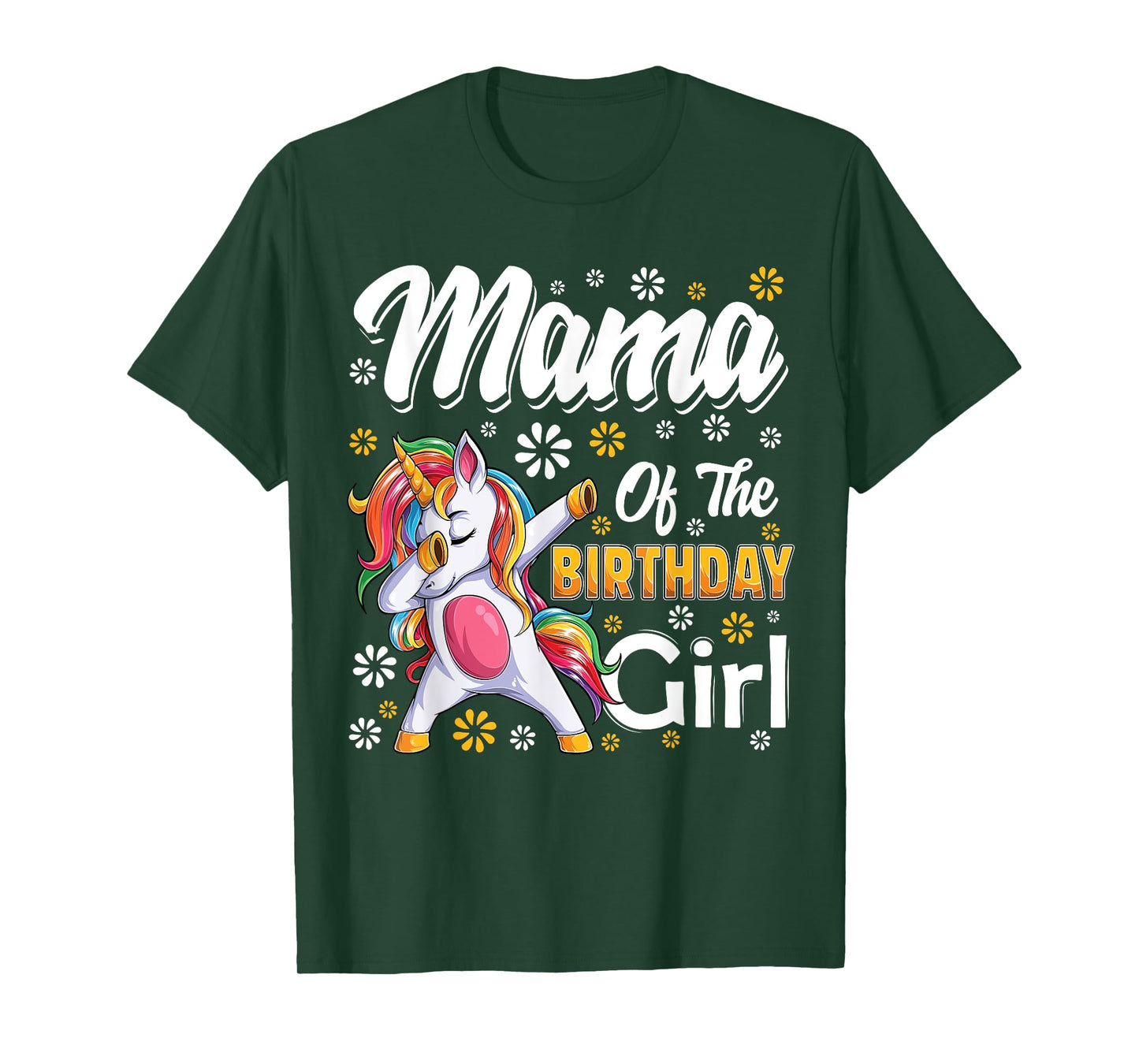awesome dabbing unicorn birthday Mama Family Matching T-Shirt