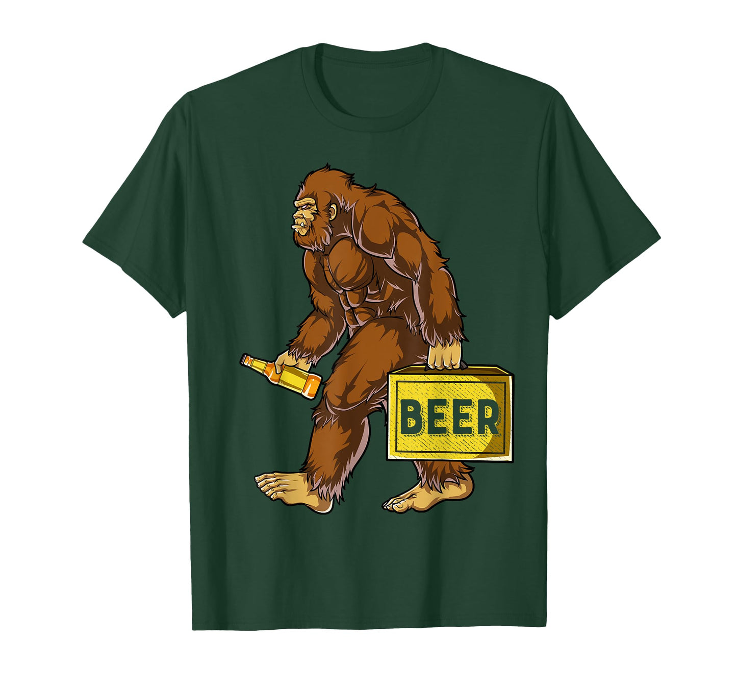 Bigfoot with Beer Funny Sasquatch Men Women Drinking Party T-Shirt