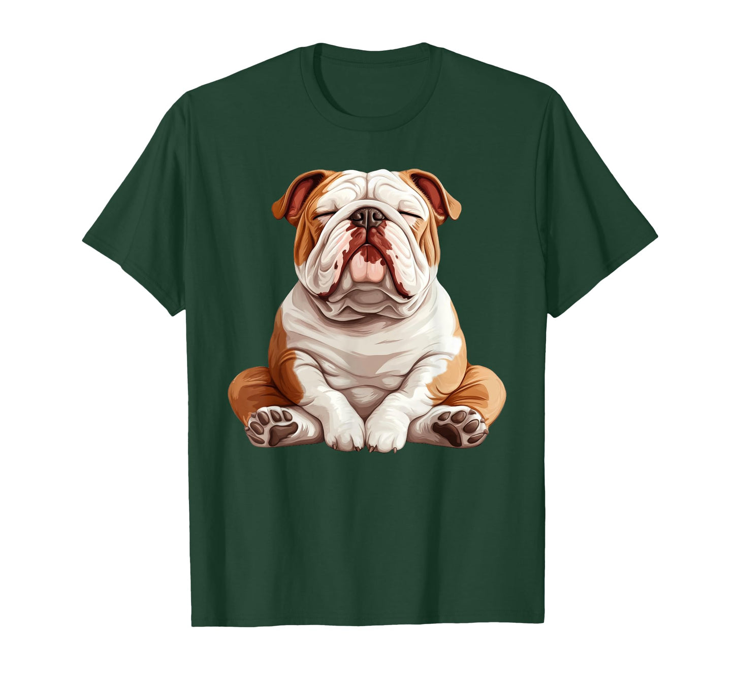 English Bulldog Dog Meditation Yoga T-Shirt