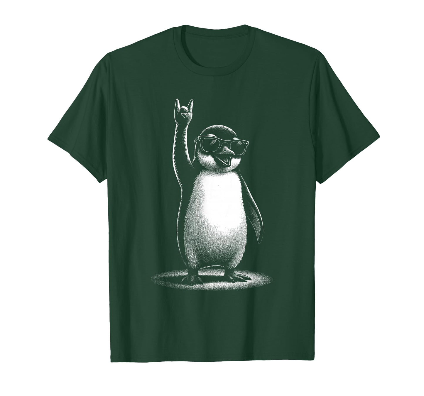 Retro Penguin Rock and Roll Men Kids Women Funny Penguin T-Shirt
