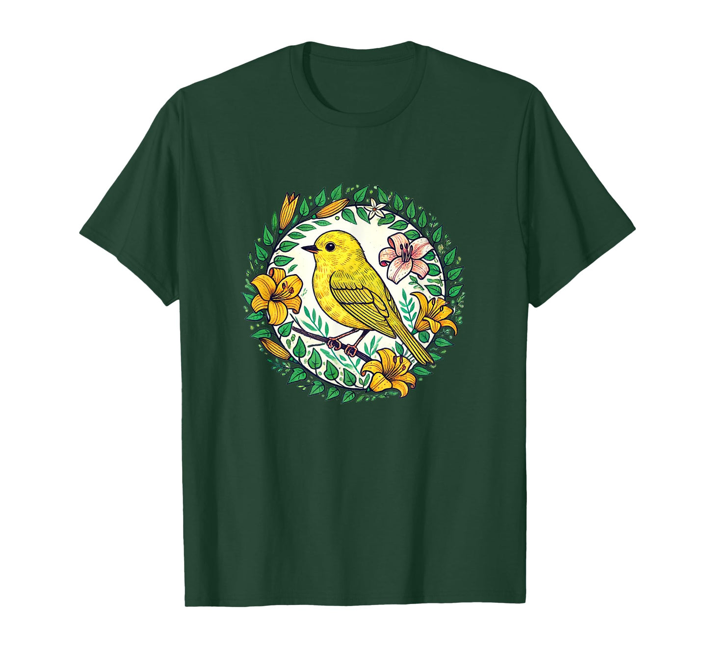 Yellow Finch Art beautiful birds finches illustration T-Shirt