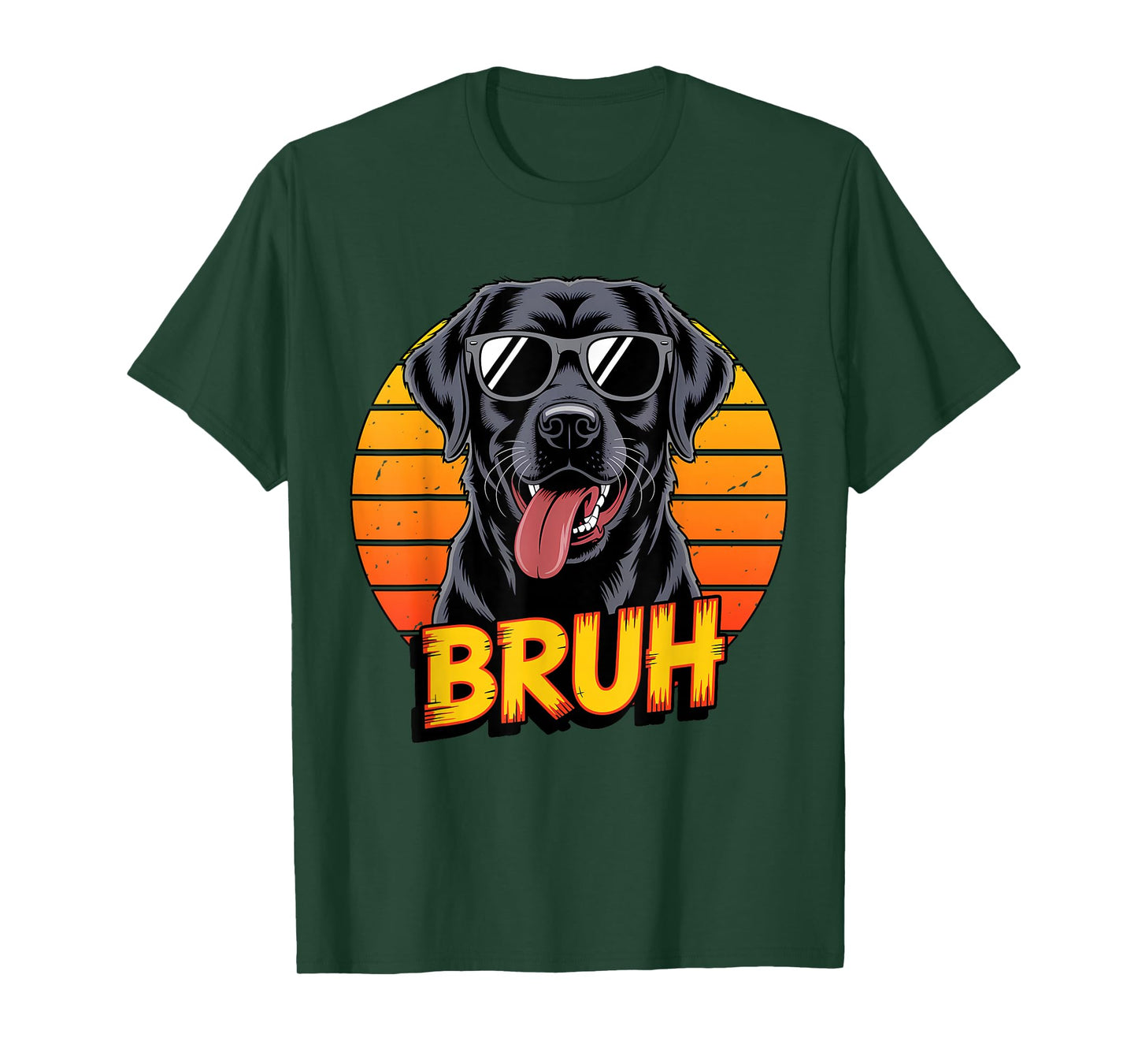 Bruh Black Labrador Retriever in Sunglasses Black Lab Dog T-Shirt