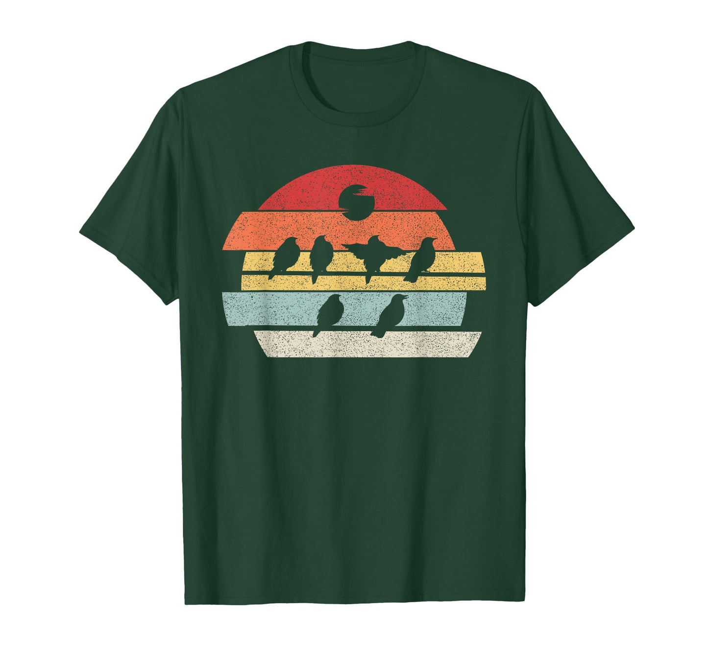Vintage Retro Birds Shirt Birds On A Wire Nature Birds Lover T-Shirt