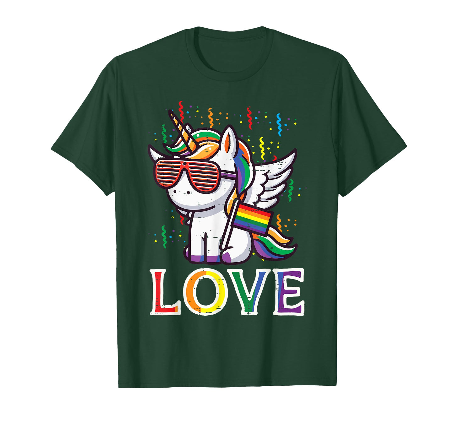 Gay Pride Month Love Unicorn LGBTQ Ally Rainbow Women Girls T-Shirt