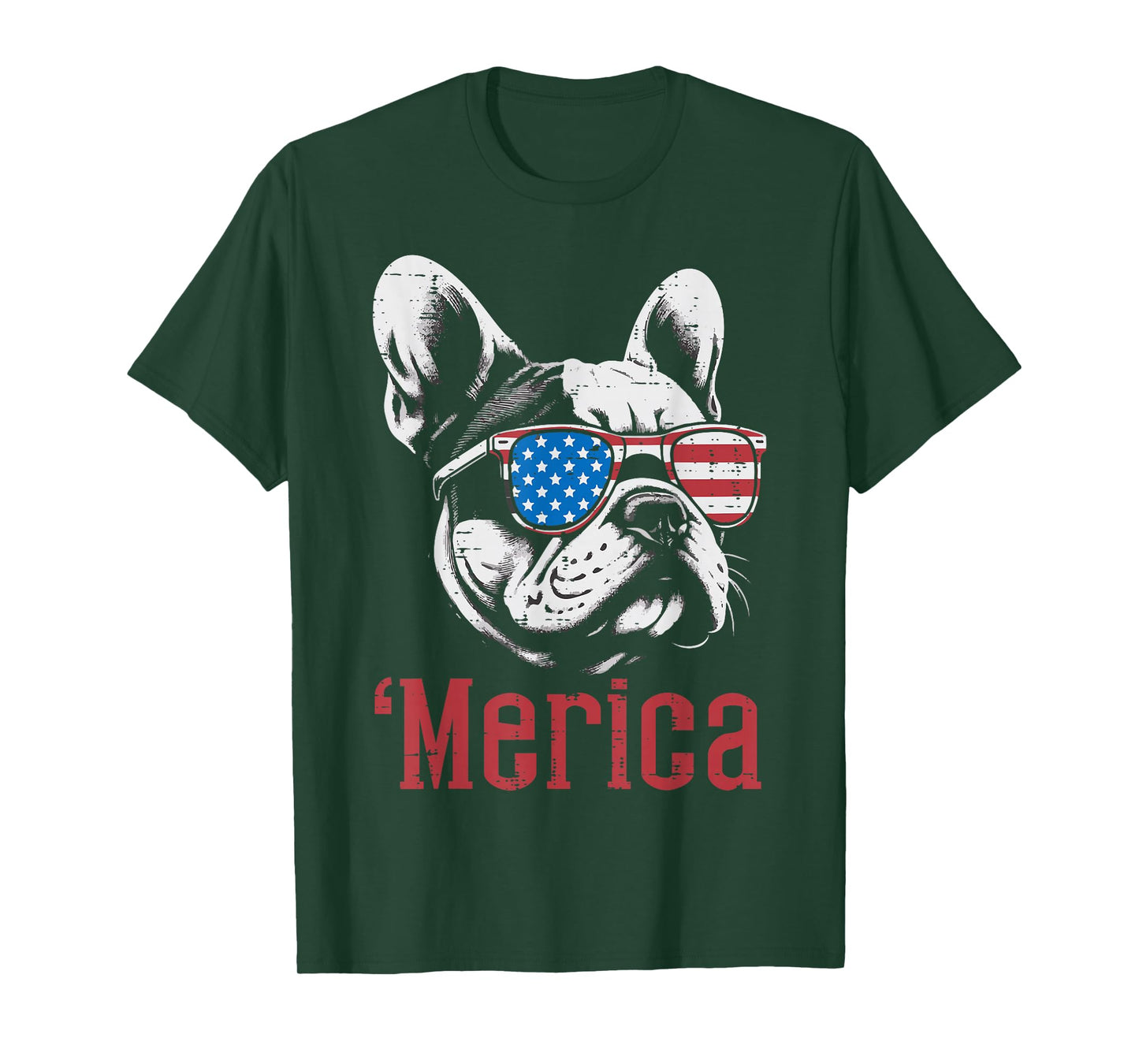 4th Of July Dog French Bulldog Merica Patriot Women Men Kids T-Shirt