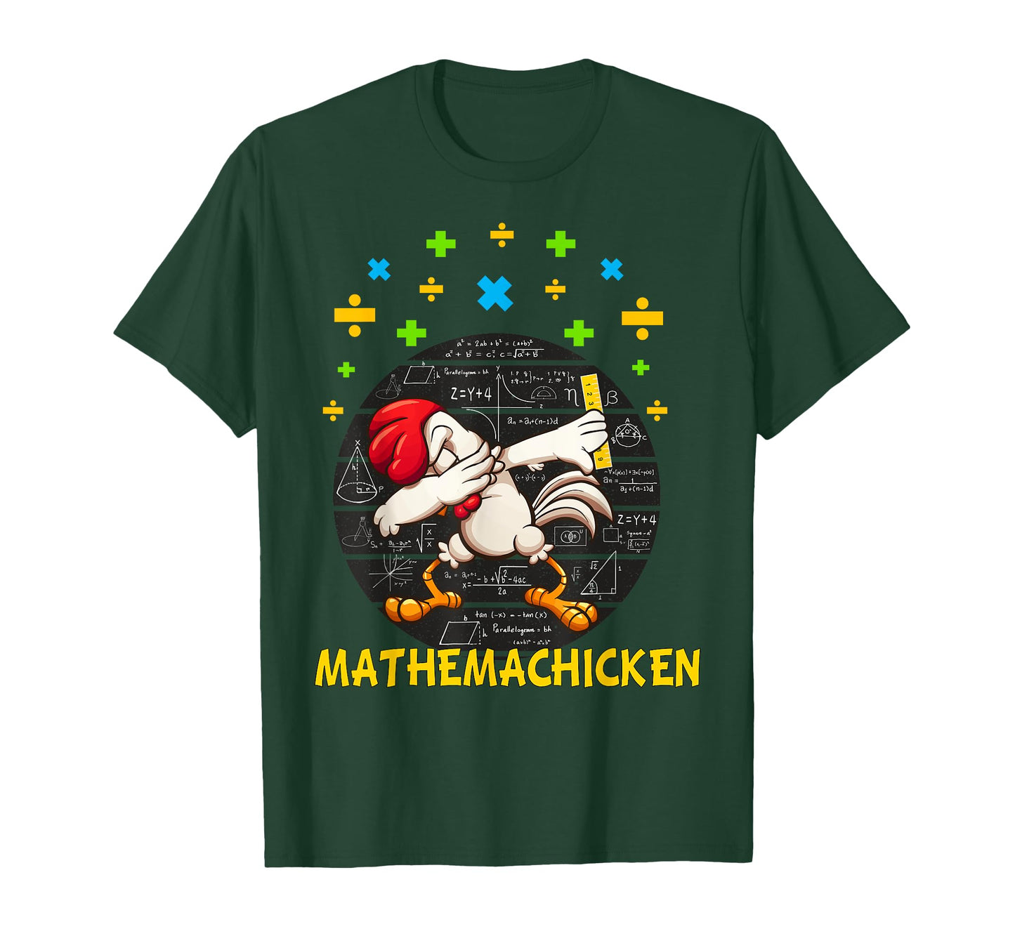 Mathemachicken rooster dabbing Funny for Math Lovers T-Shirt