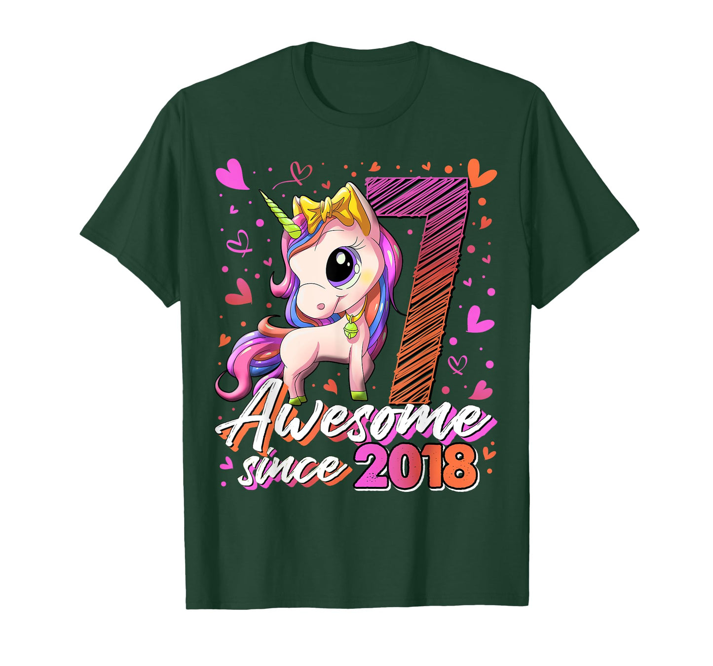 7 Year Old Unicorn Gifts For Girls 7th Birthday Girl Party T-Shirt