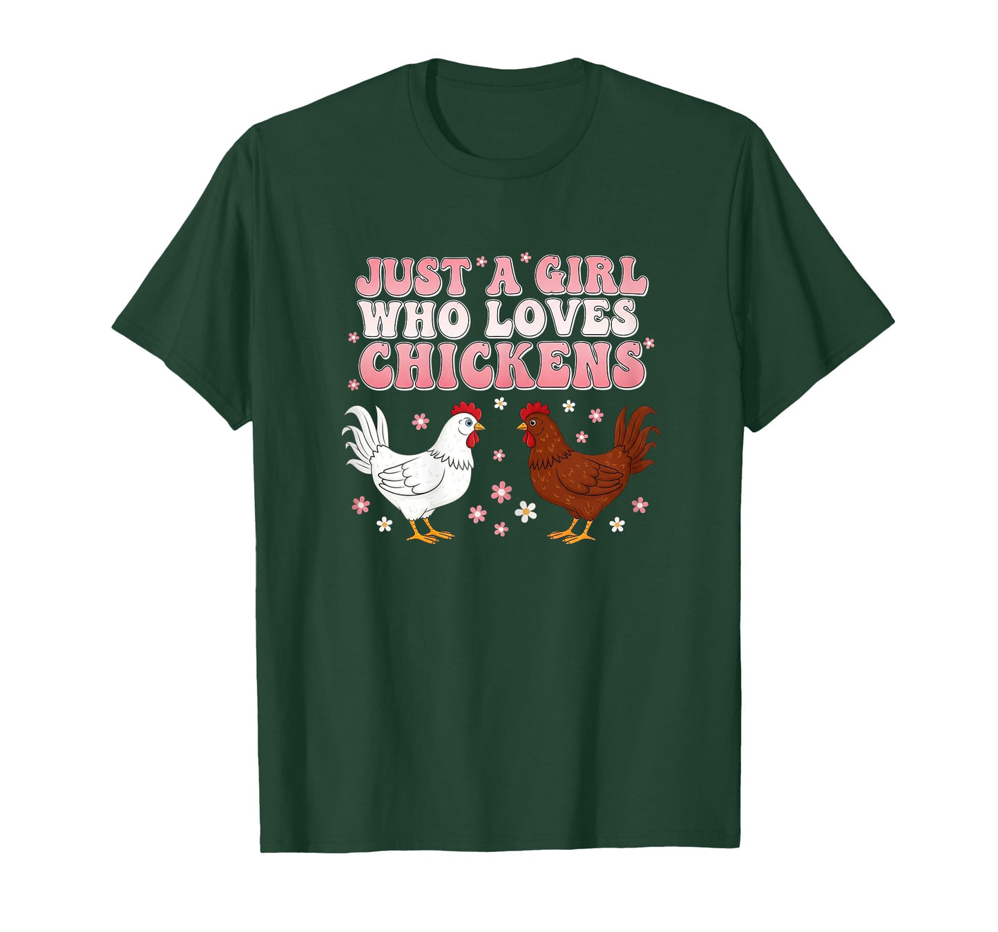 Just A Girl Who Loves Chickens Groovy Chicken Lover Girls T-Shirt