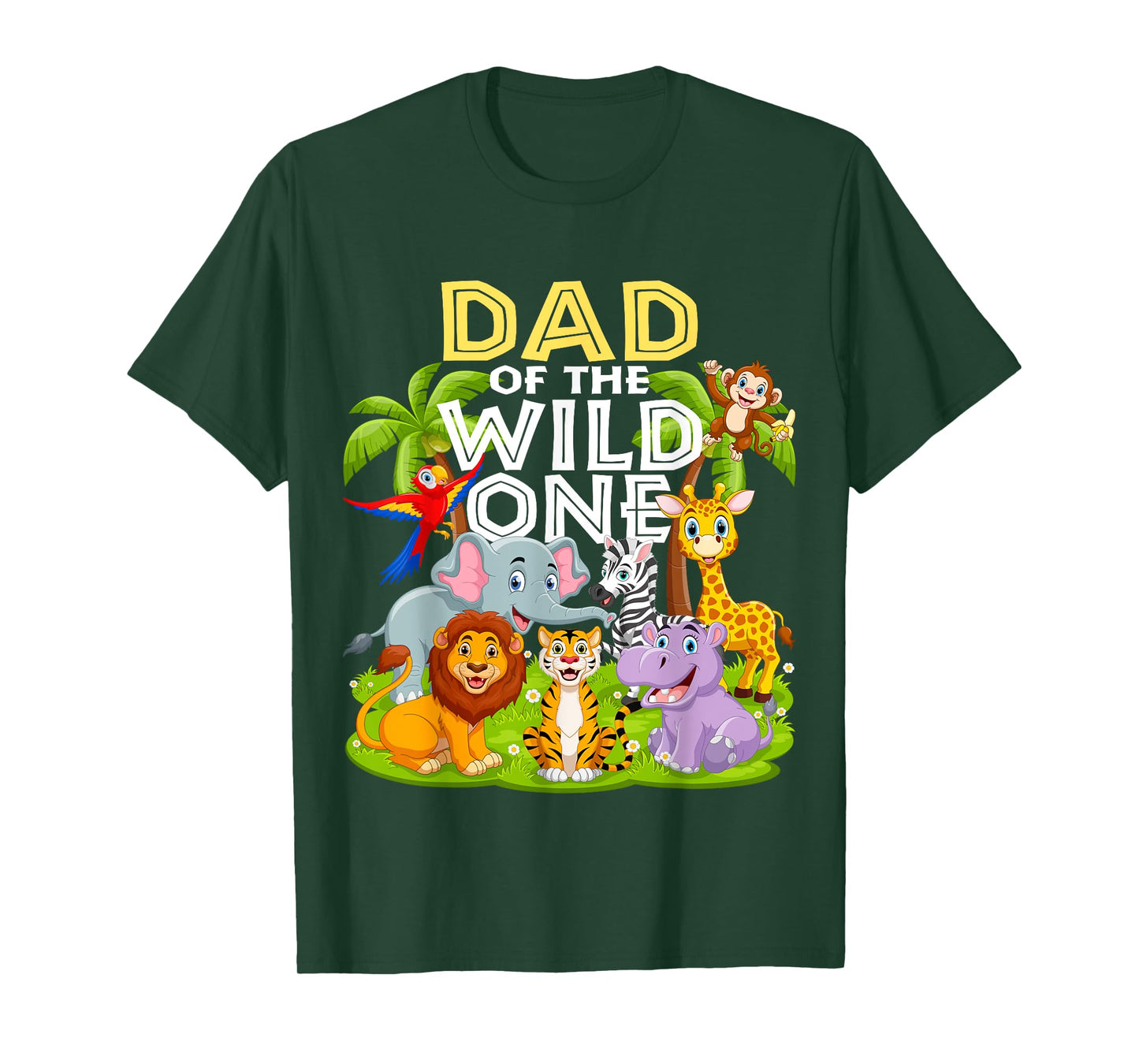 Dad Of The Wild One 1st Birthday Zoo Animal Safari Jungle T-Shirt