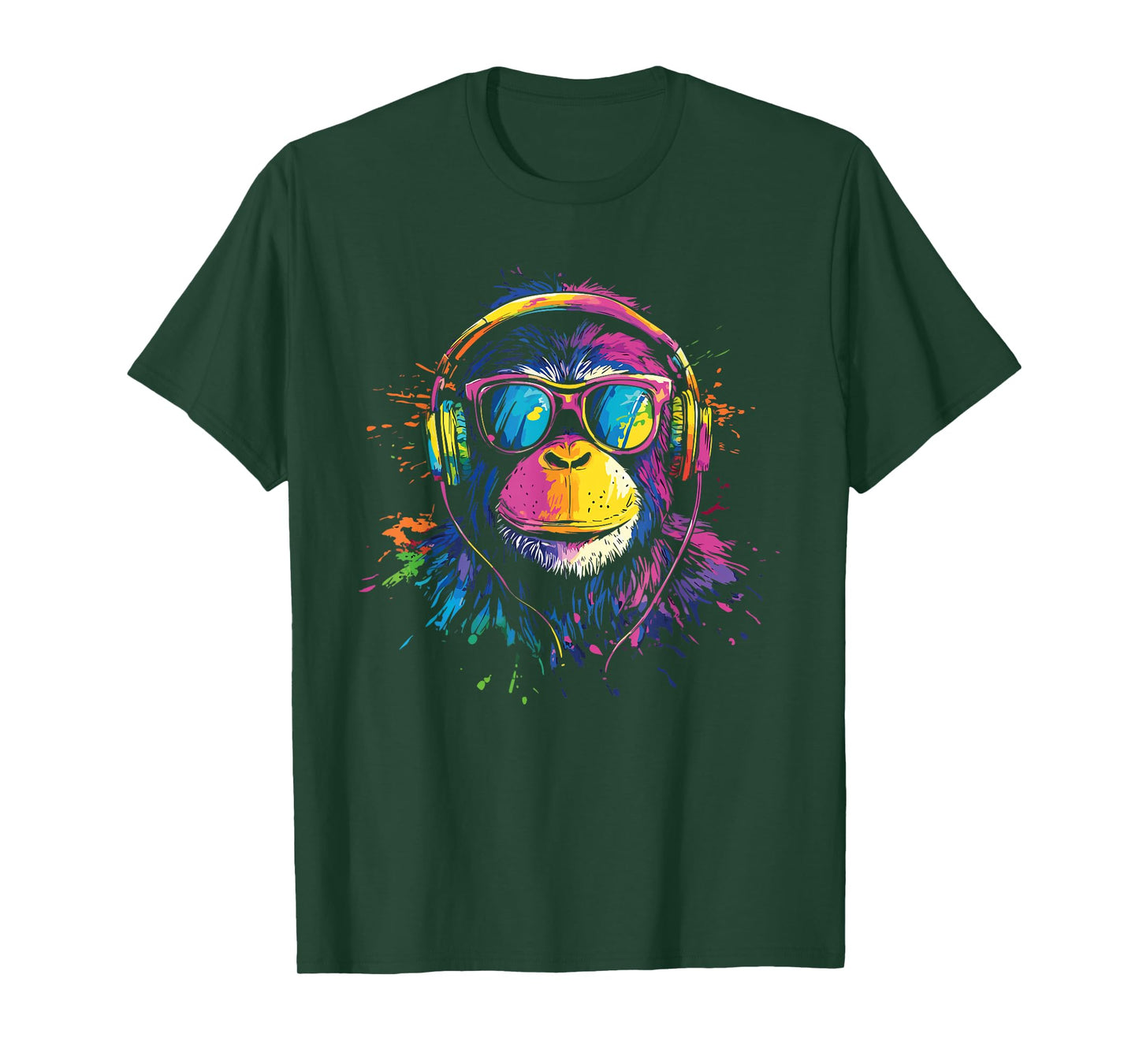 Colorful Monkey Headphones Vibrant Graffiti Colorful Kids T-Shirt