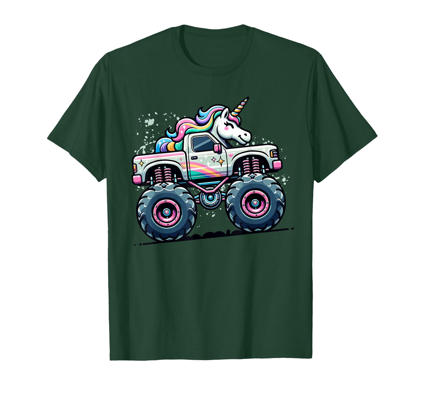 Monster Truck Unicorn Birthday Party Girls Monster Truck T-Shirt