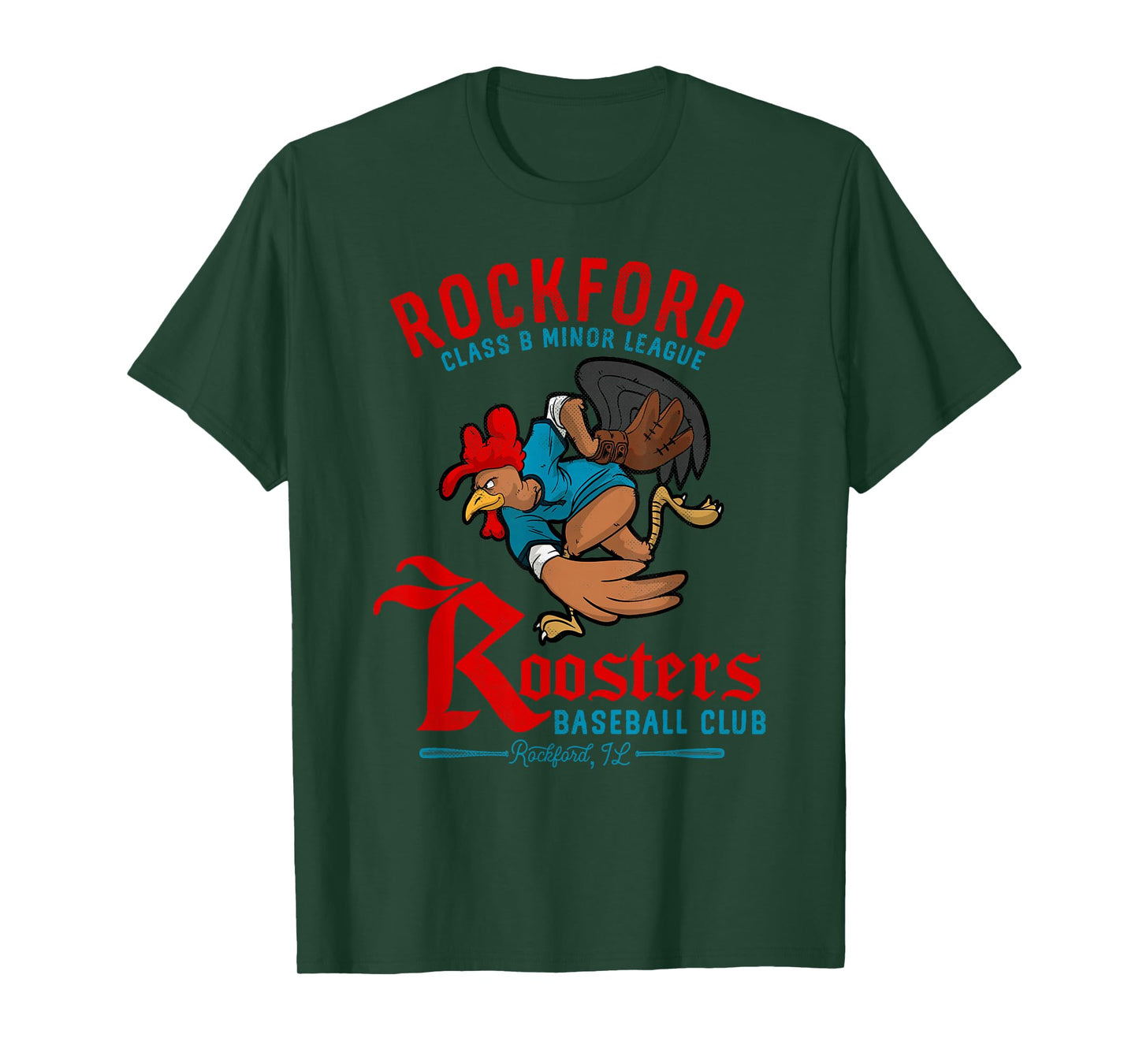 Rockford Roosters Retro Minor League Baseball Team T-Shirt