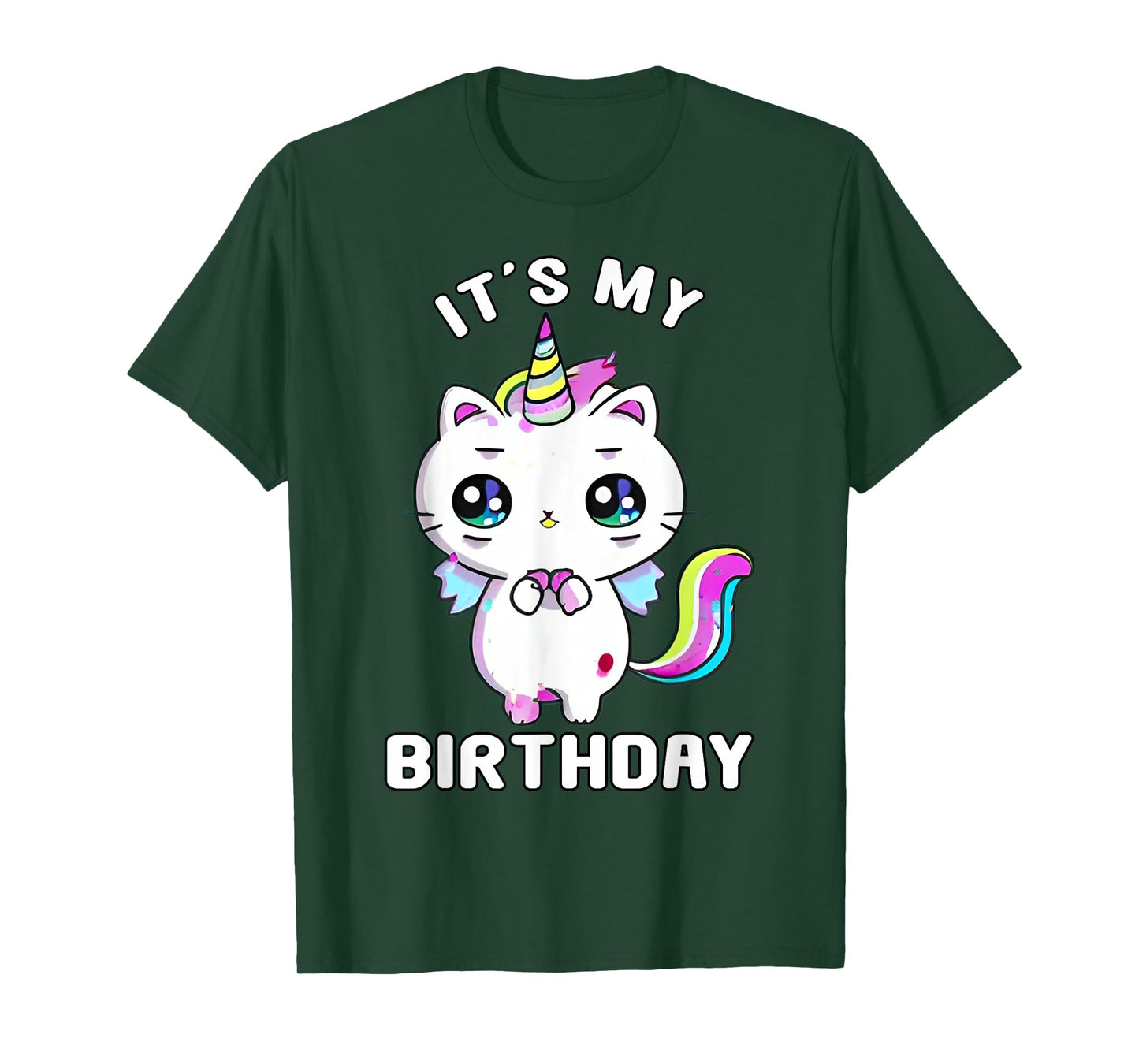 It's My Birthday Caticorn Meowgical Cat Kittycorn Unicorn T-Shirt for Men Women Kids