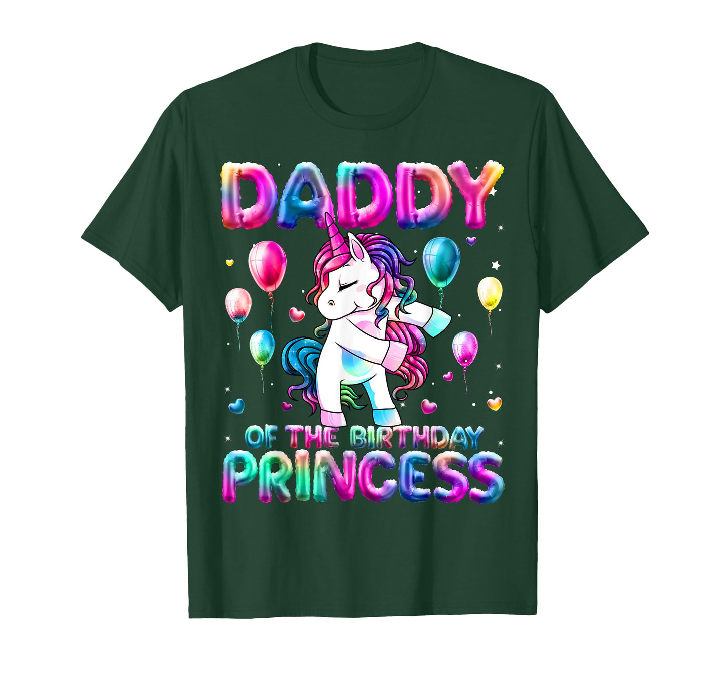 Daddy of the Birthday Princess Girl Flossing Unicorn Daddy T-Shirt