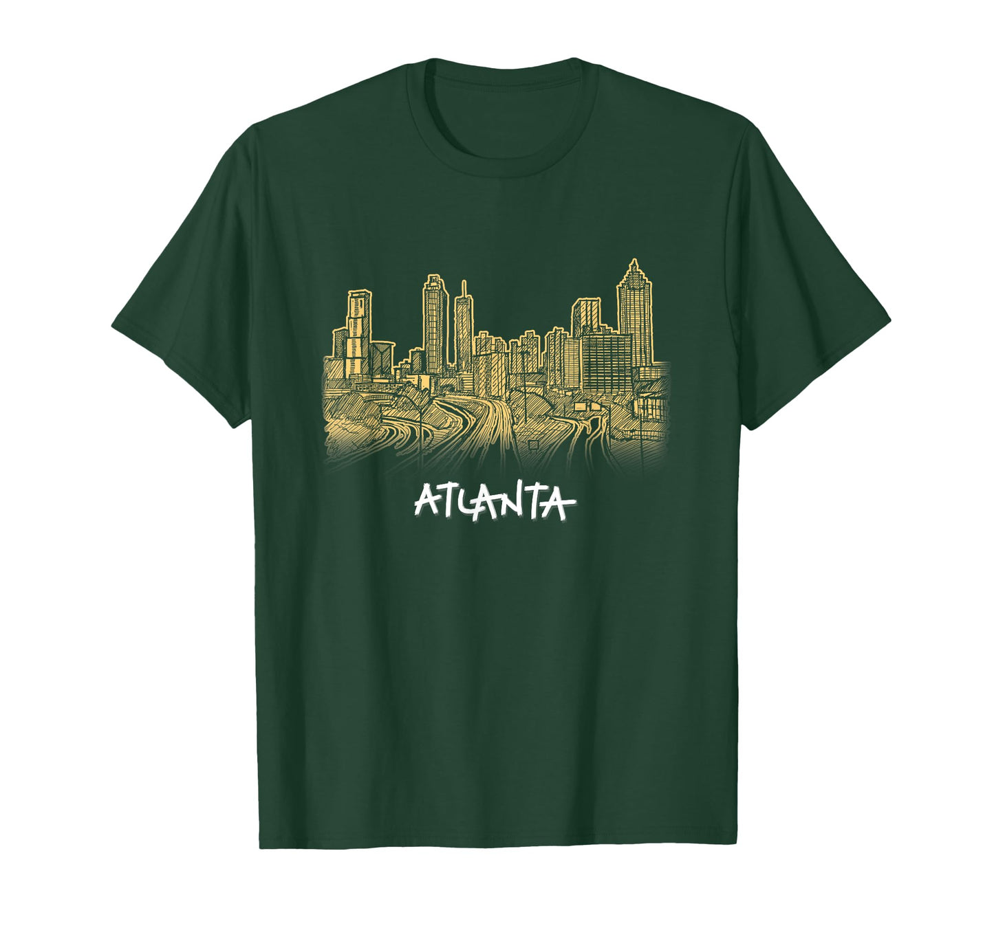 Atlanta Georgia ATL Peach State Skyline Panorama T Shirt