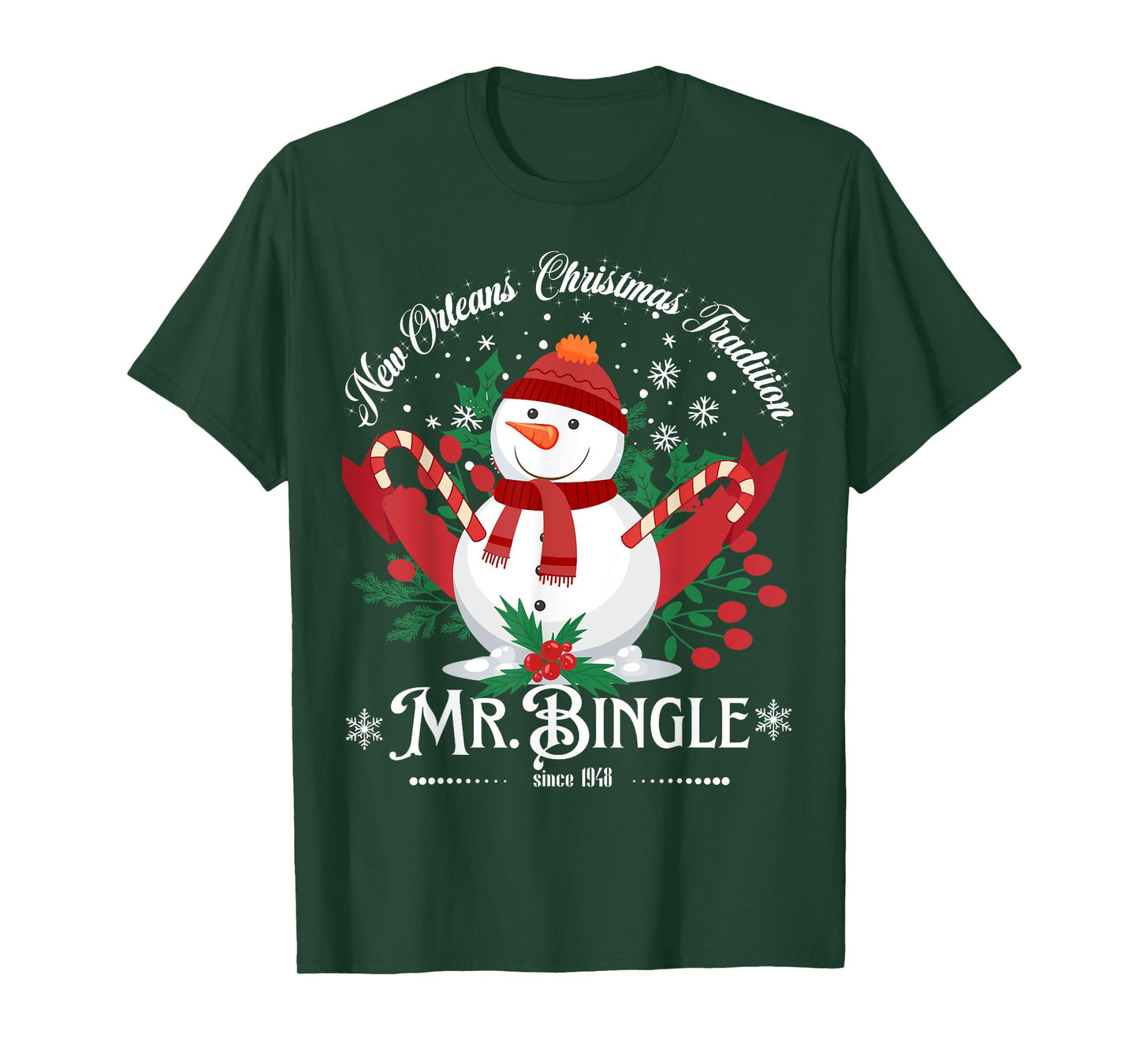 New Orleans Mr.Bingle Christmas Tradition Snowmen Christmas T-Shirt